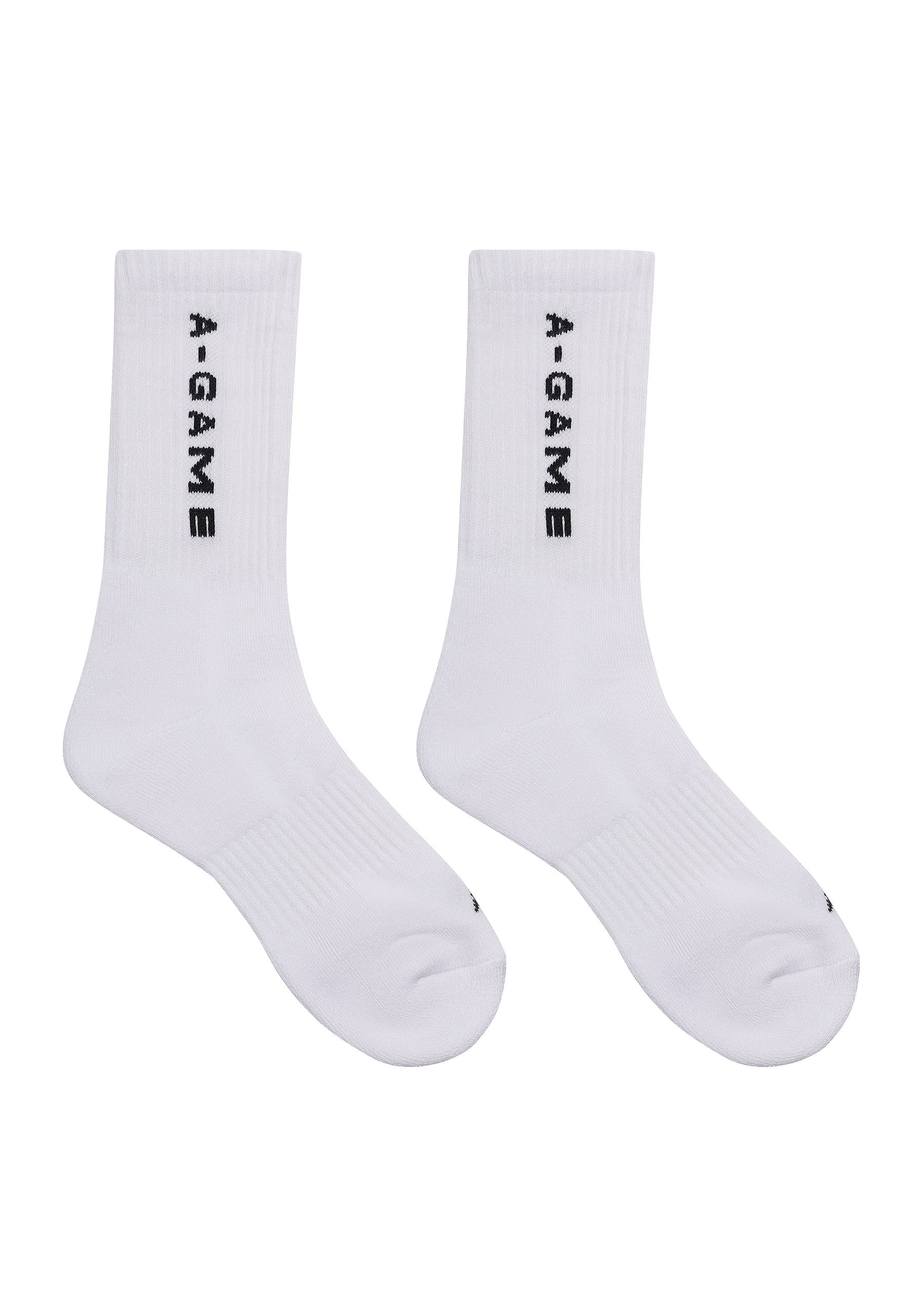 CREW SOCKS TEXT LOGO - WHITE/BLACK
