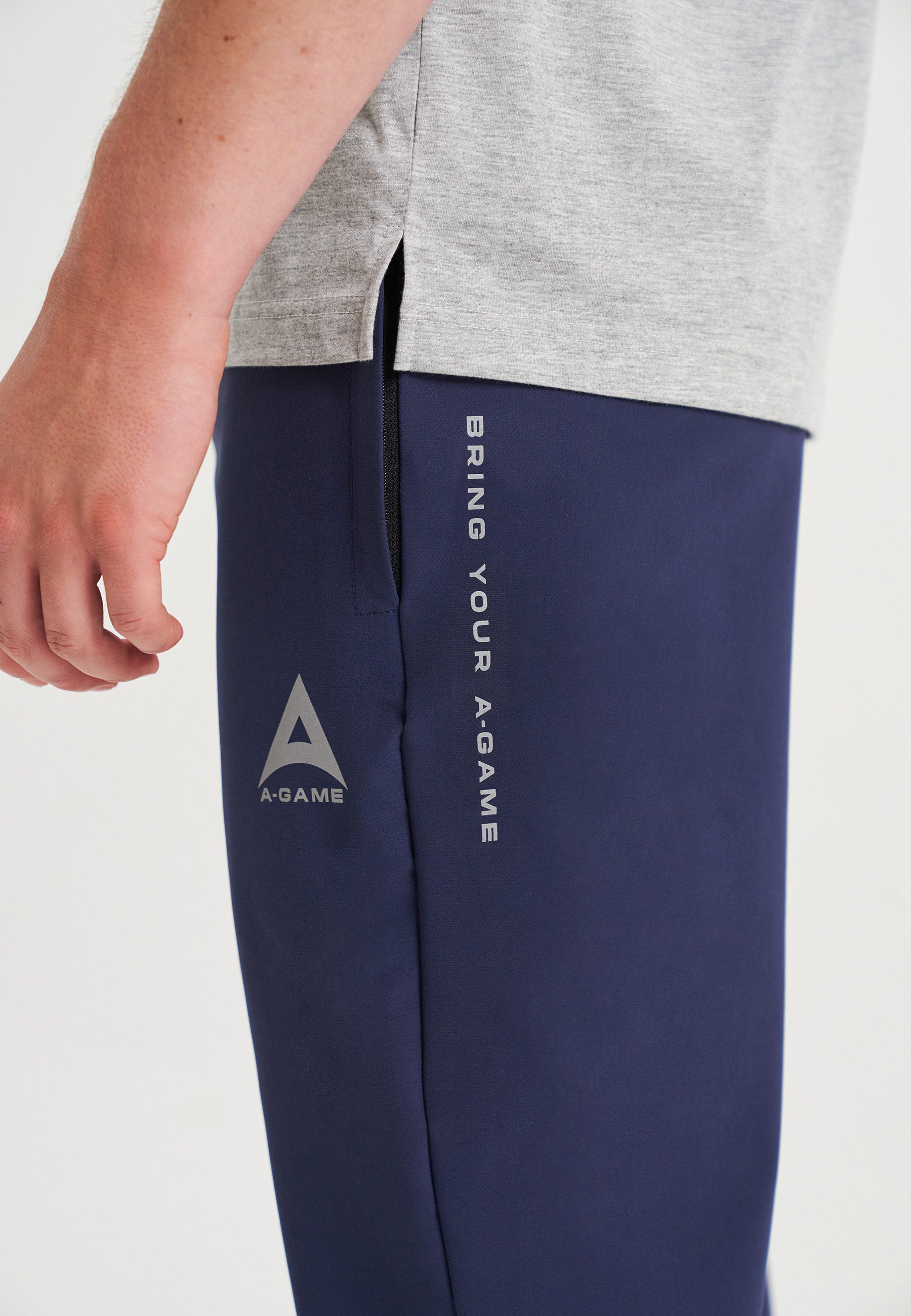 MENS A-GAME CUFFED TRAINING PANTS - NAVY