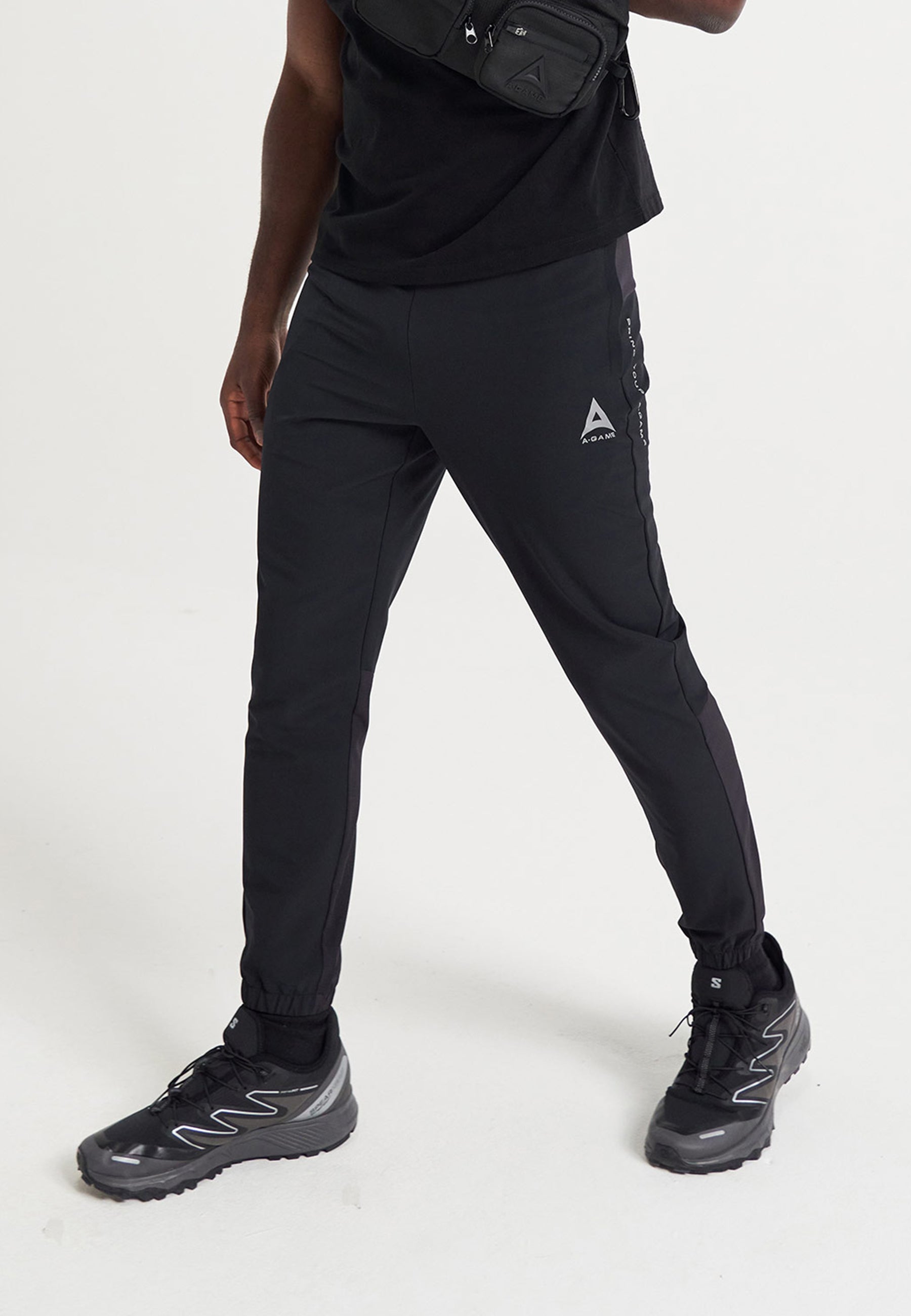 MENS A-GAME CUFFED TRAINING PANTS - BLACK