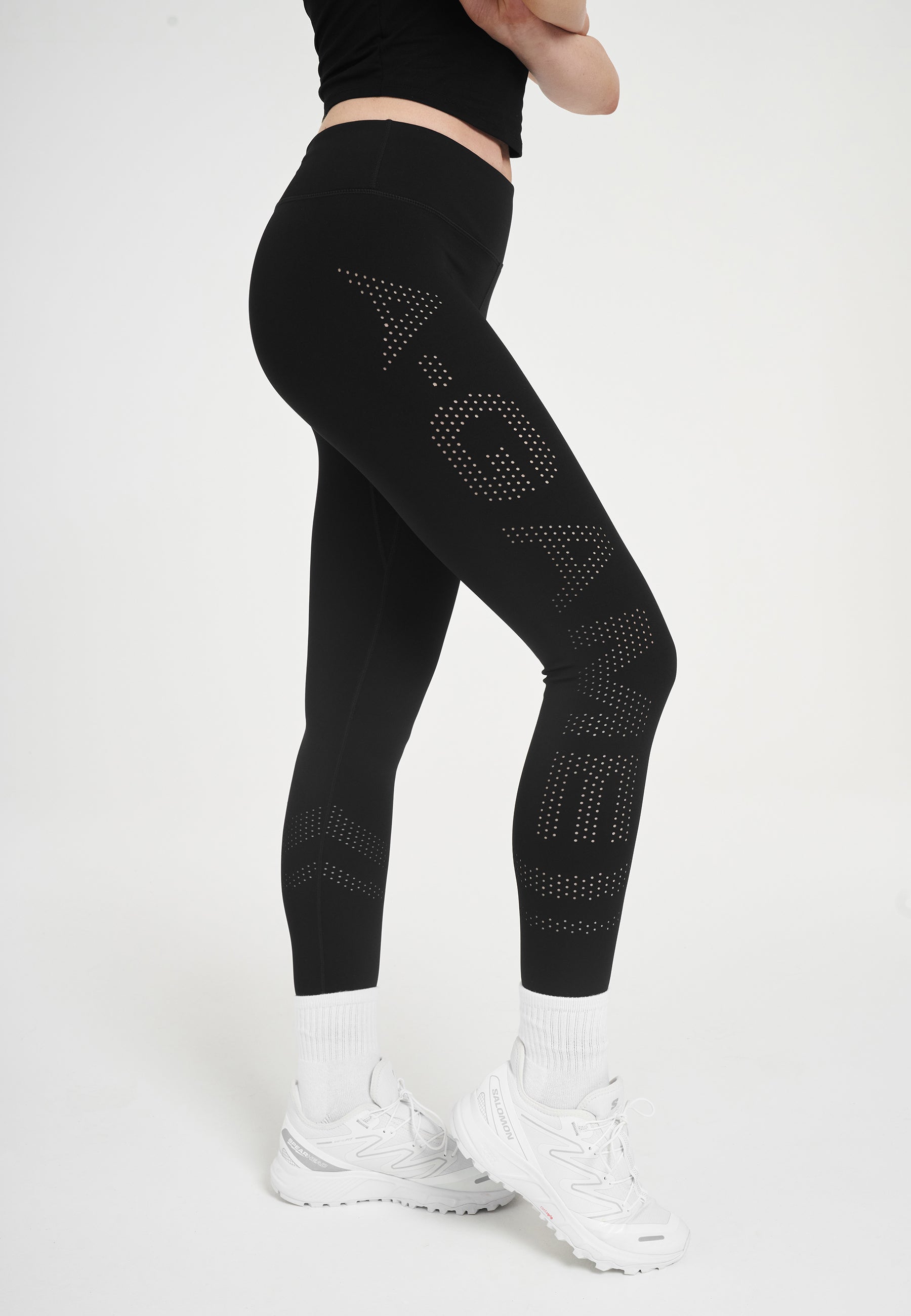 WOMENS A-GAME HIGH WAISTED TRAINING LEGGINGS - BLACK