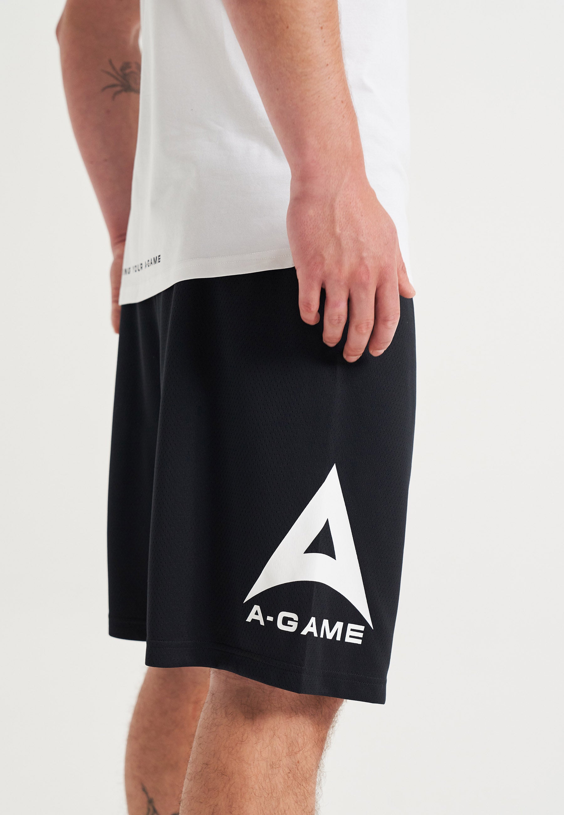 MENS A-GAME LOGO BASKETBALL SHORTS - BLACK