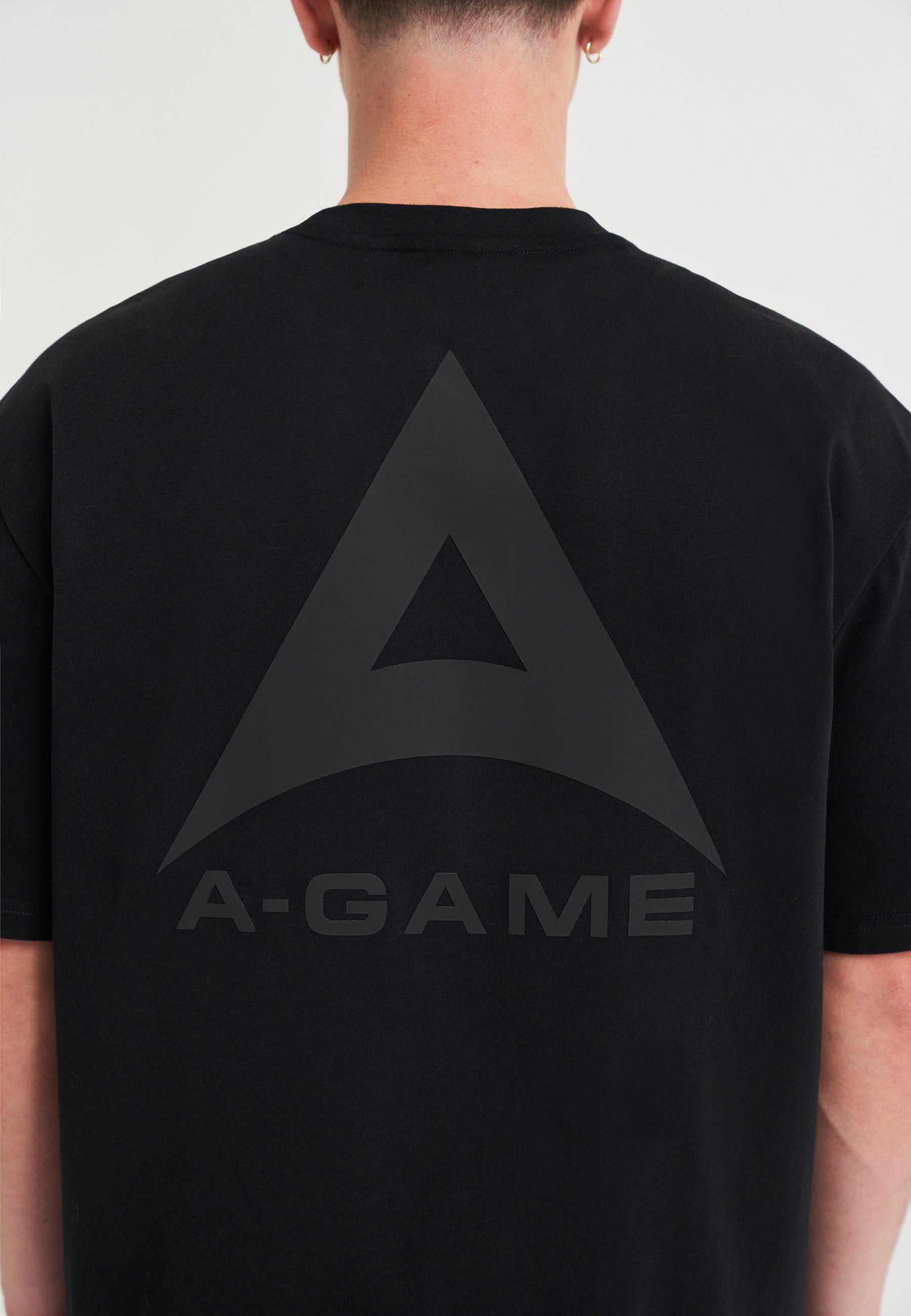 MENS A-GAME LOGO GRAPHIC RELAXED T-SHIRT - BLACK