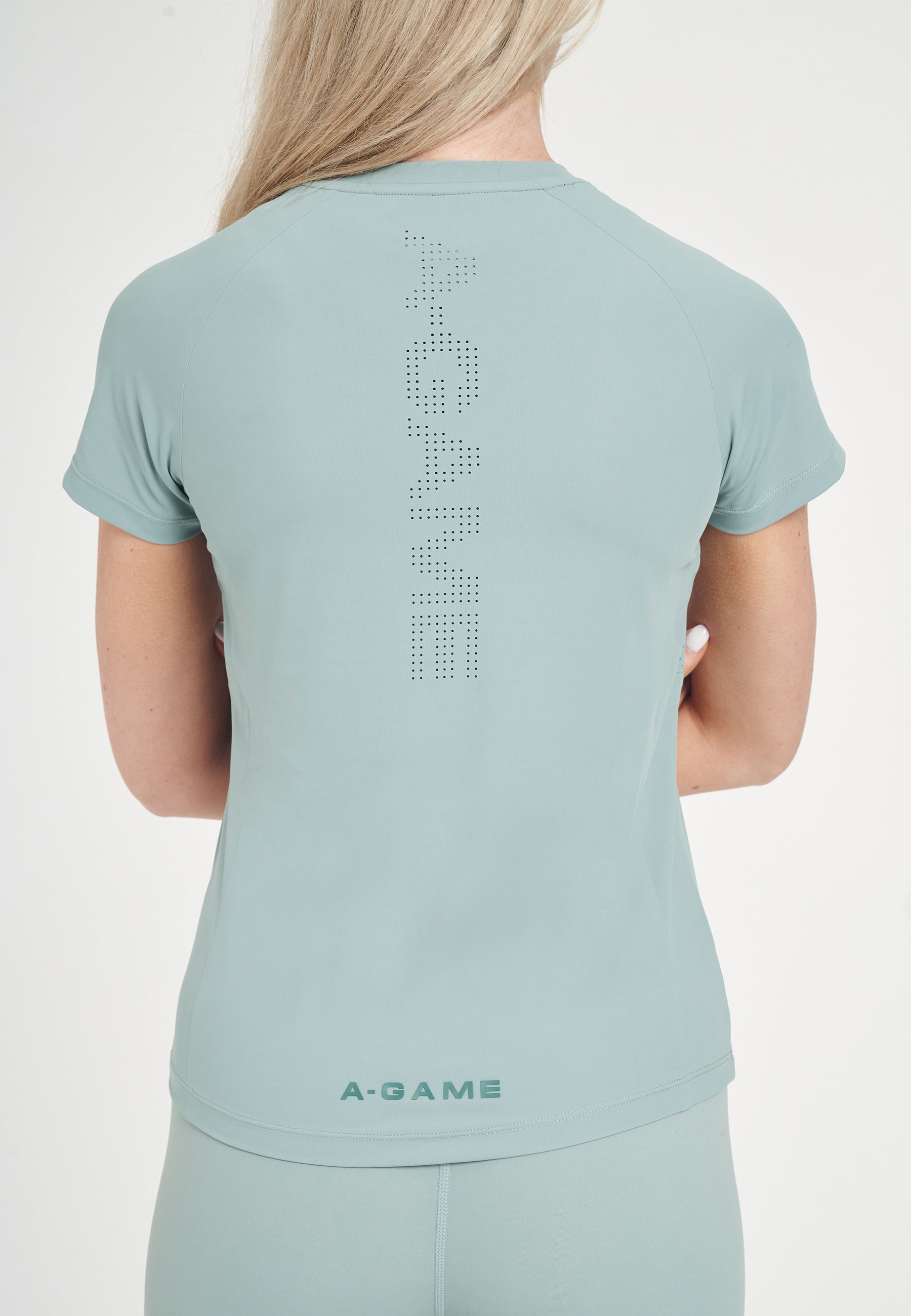 WOMENS A-GAME SHORT SLEEVE TRAINING T-SHIRT - SAGE GREEN