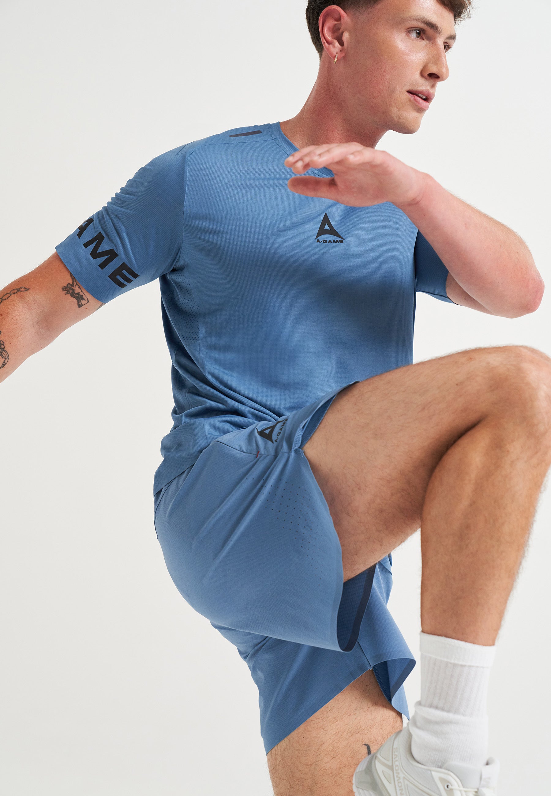 MENS A-GAME TRAINING SHORTS - OCEAN BLUE