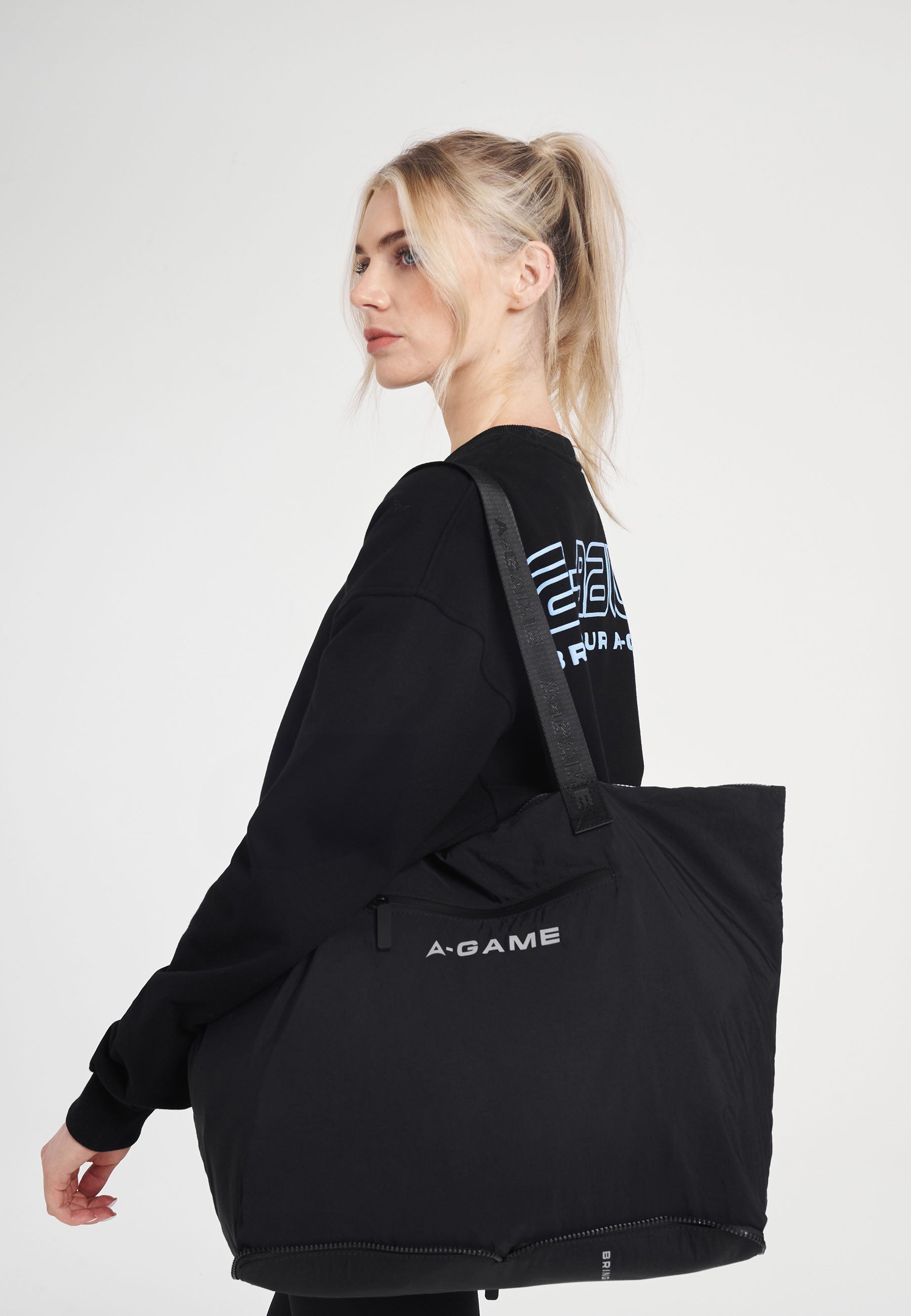 A-GAME PACKABLE TOTE - BLACK