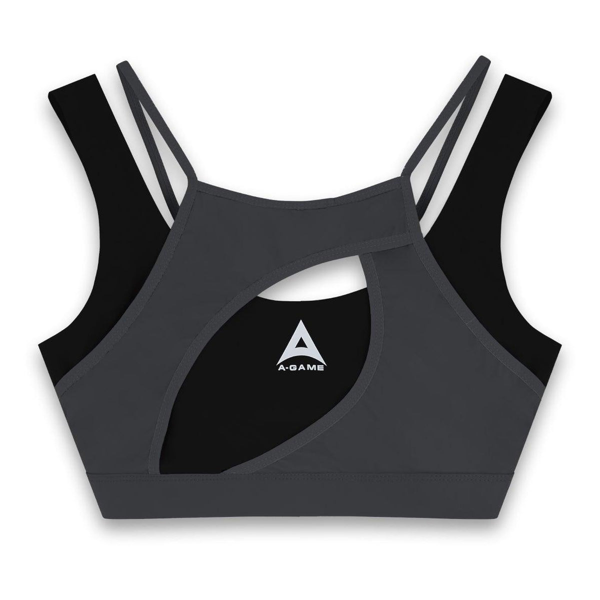 Women's Layered Sports Bra - Black/Asphalt