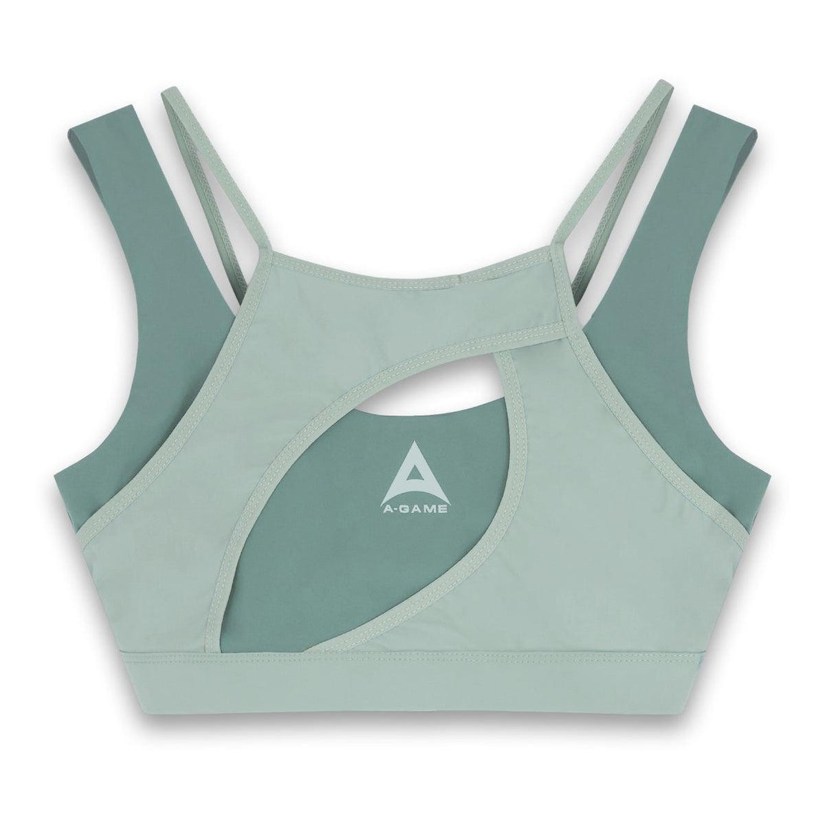 Women's Layered Sports Bra - Mint Green/Dark Green
