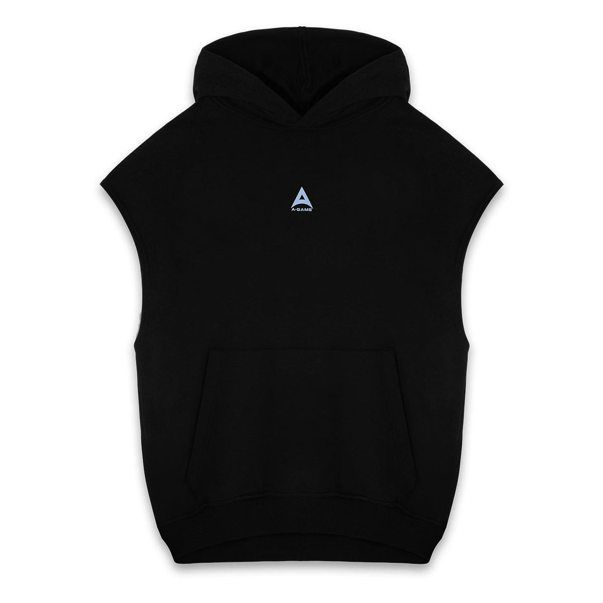 Women's Cropped Sleeveless Hoodie - Black