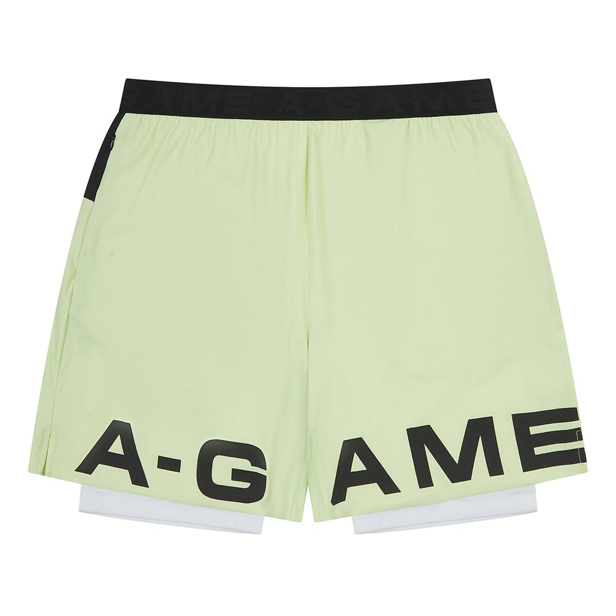 Men's 2-in-1 Shorts - Lime/Black/White