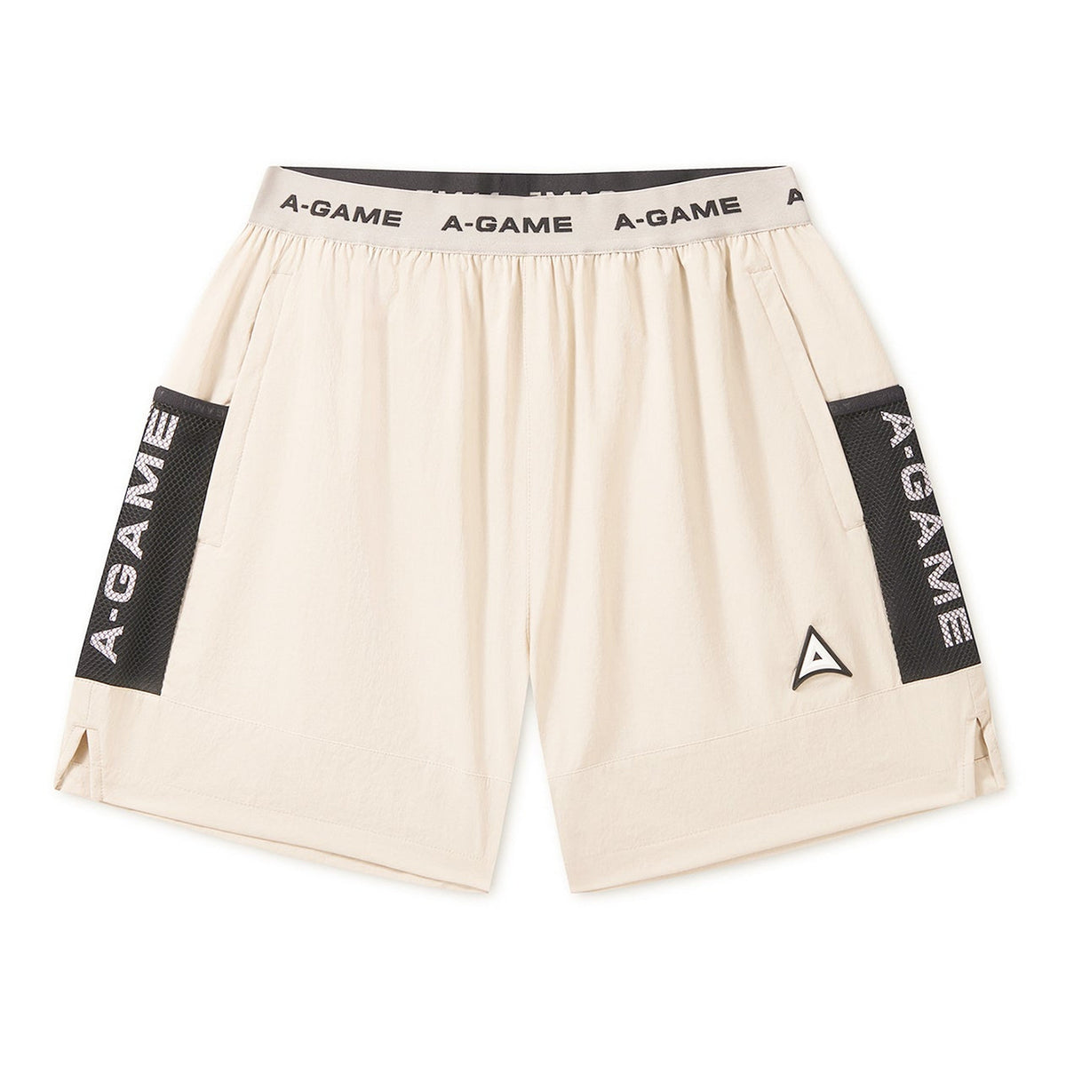 Men's Colour Block Training Shorts - Beige / Black