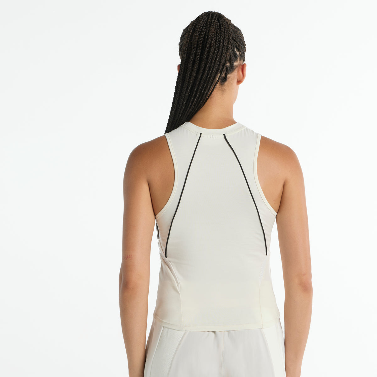 Women's Fitted High Neck Vest - Ecru