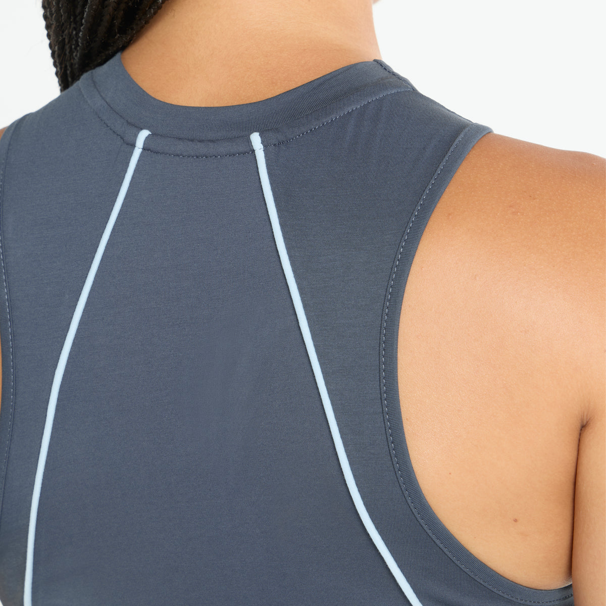 Women's Fitted High Neck Vest - Grey