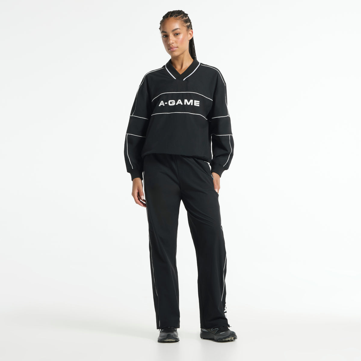 Women's Woven Pullover - Black