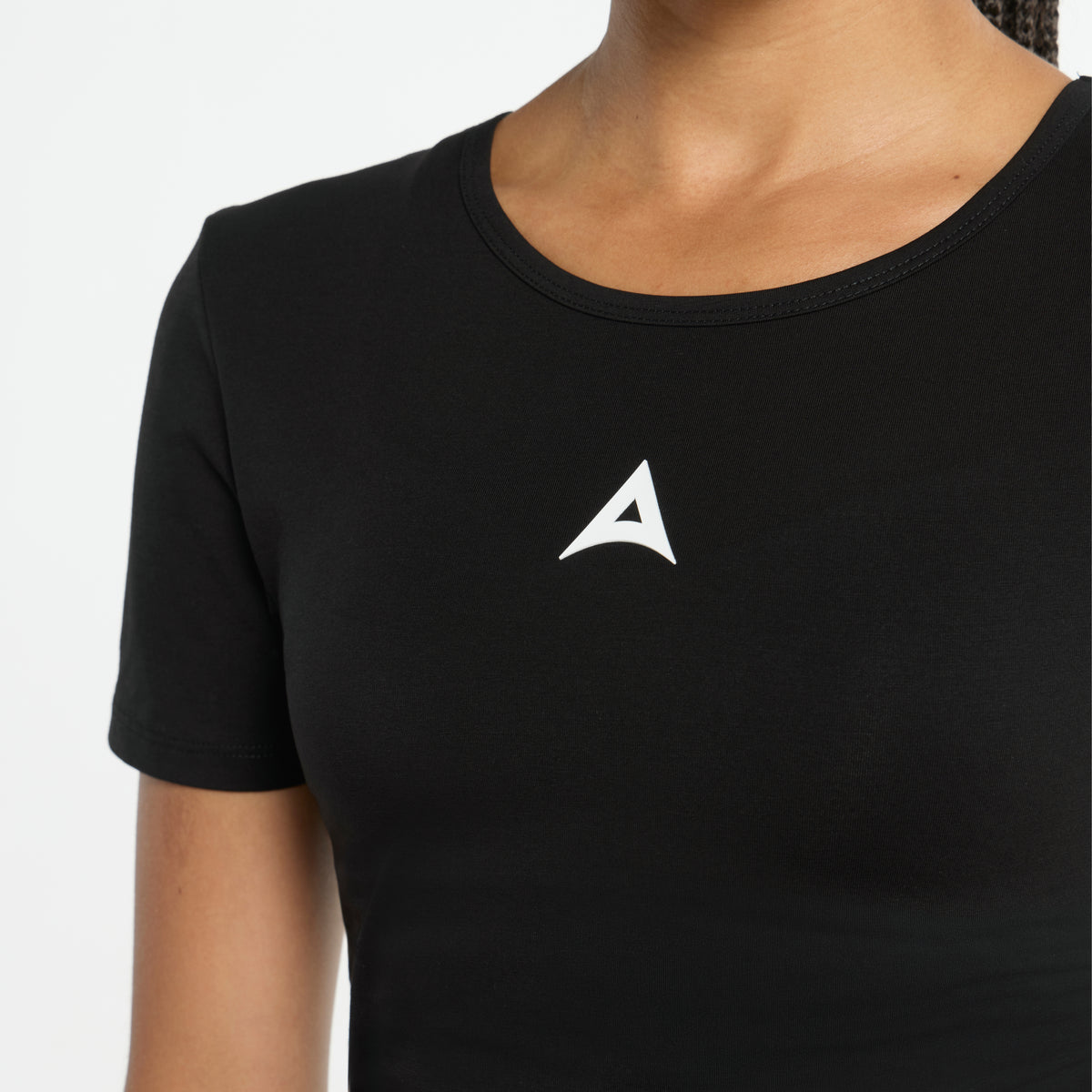 Women's Panel Cropped T-Shirt - Black