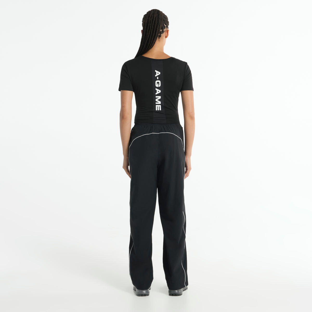 Women's Panel Cropped T-Shirt - Black