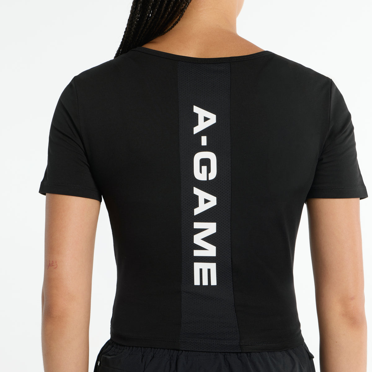 Women's Panel Cropped T-Shirt - Black