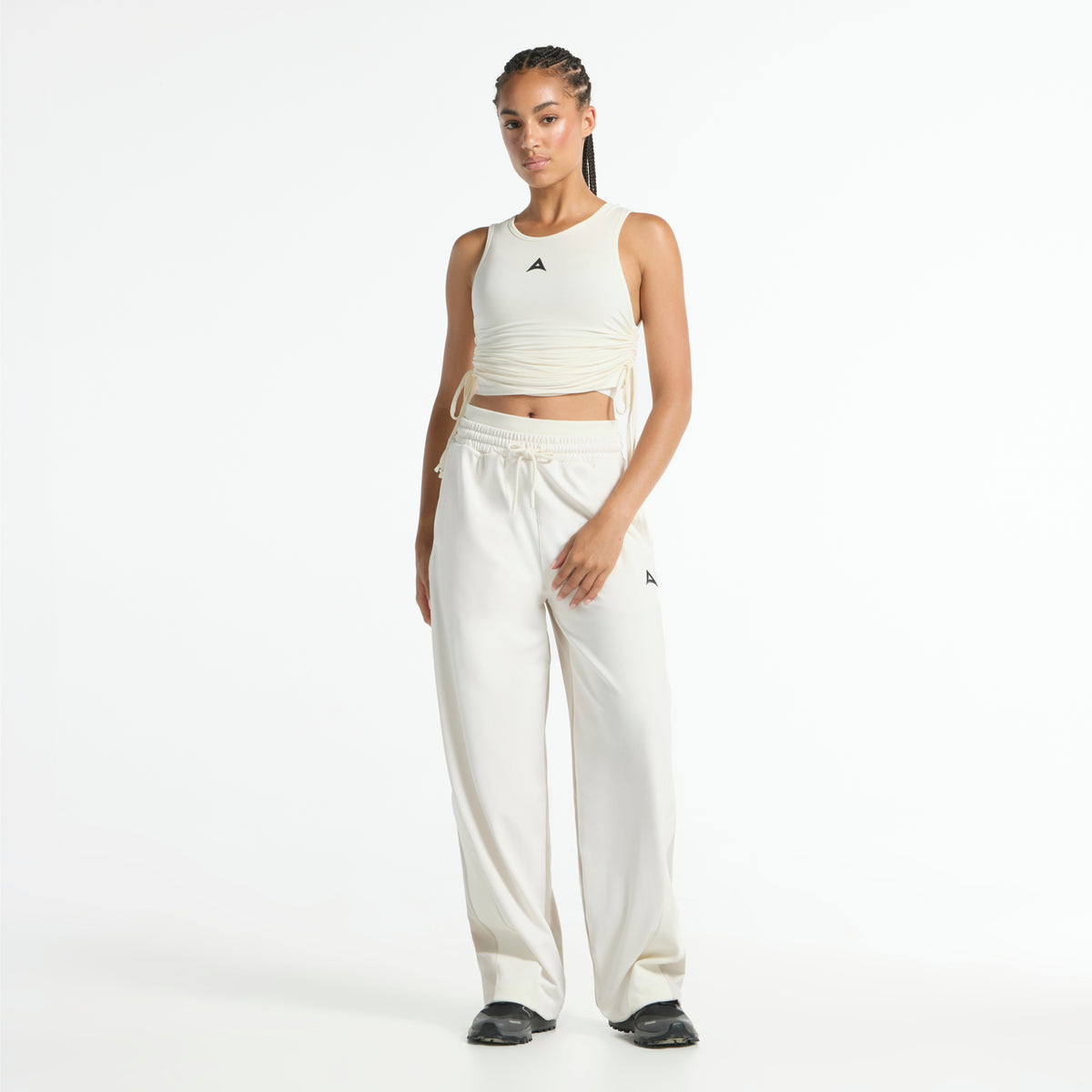 Women's Ruched Side Tank - Ecru