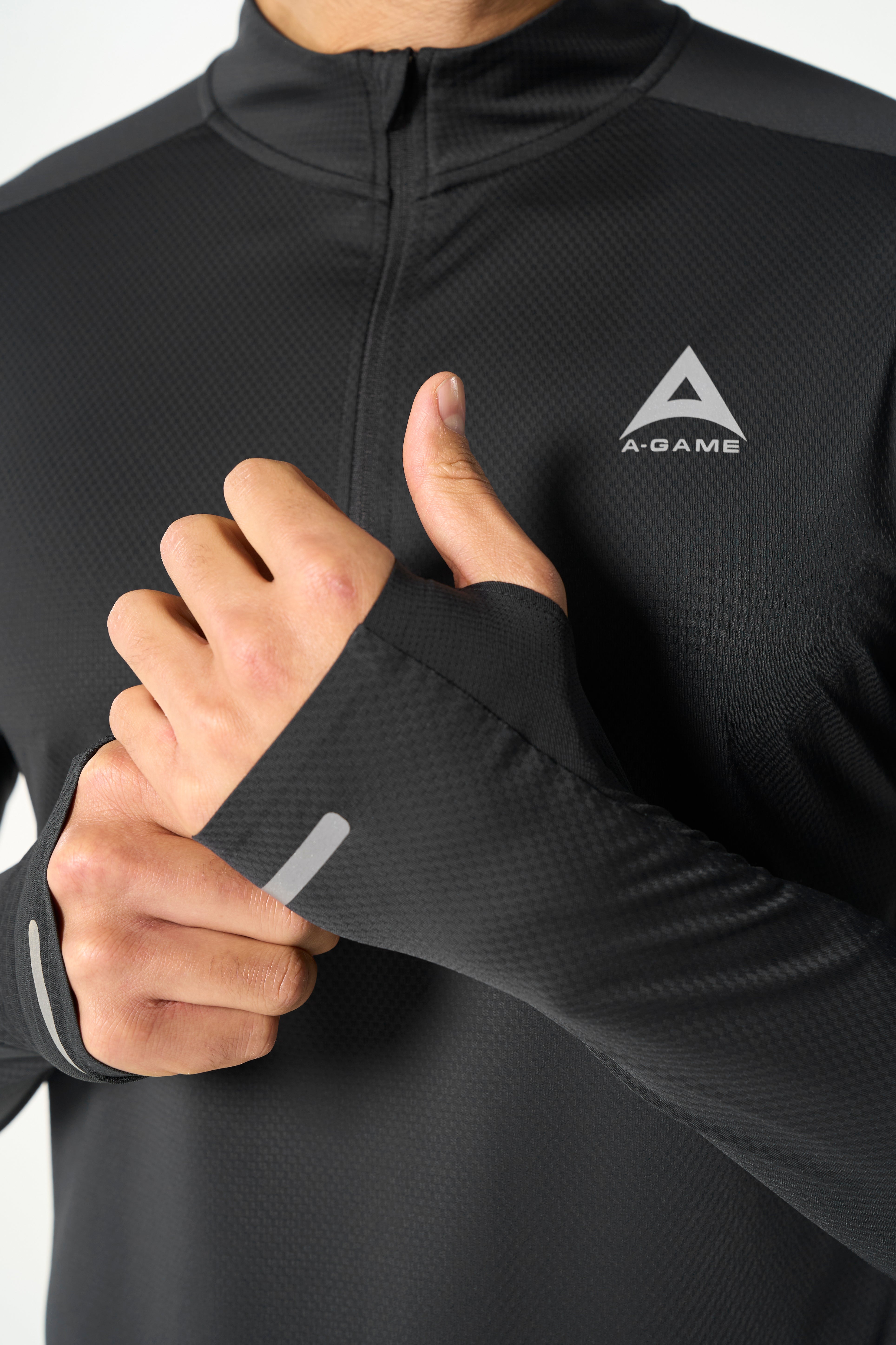 Men's Core Long Sleeve 1/4 Zip - Black