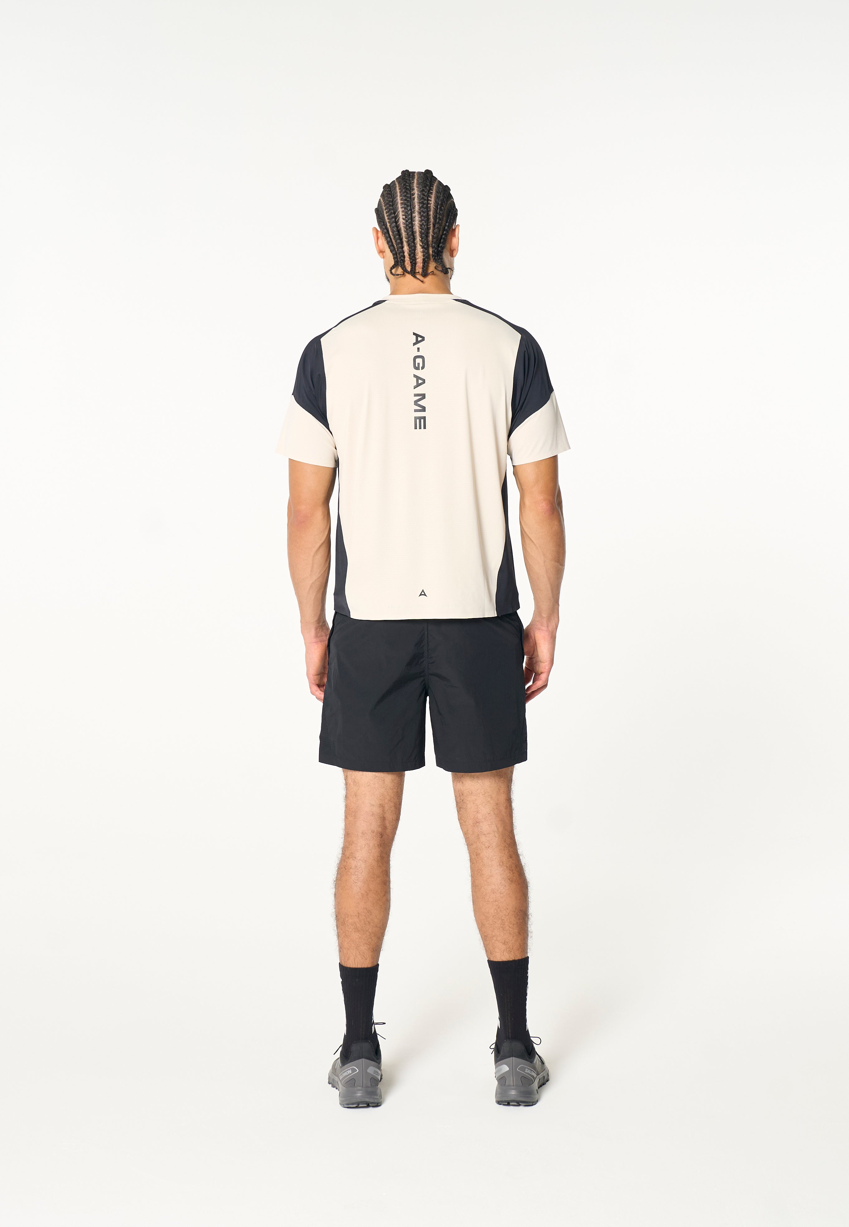 Men's Mesh T-Shirt - Beige / Black