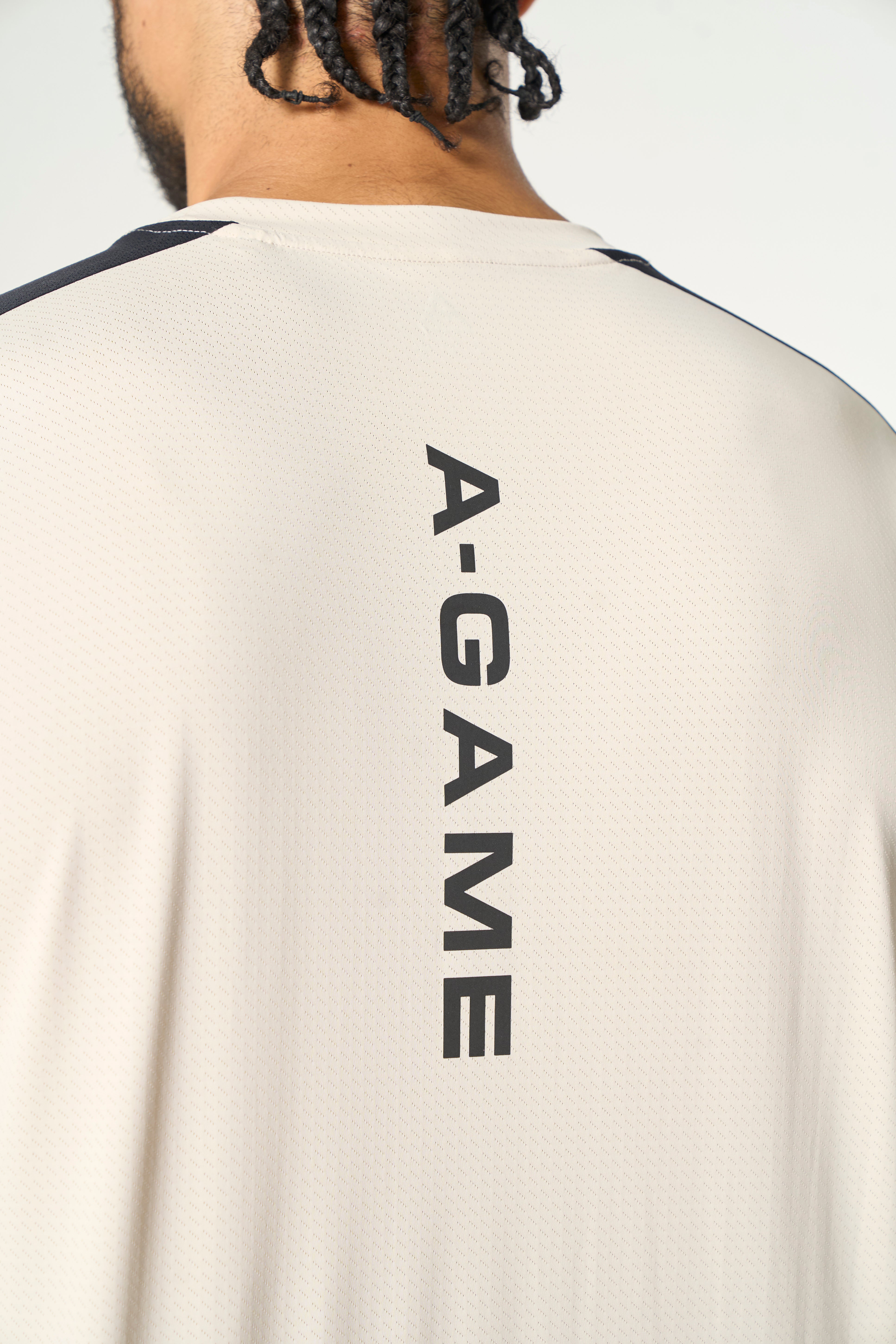 Men's Mesh T-Shirt - Beige / Black