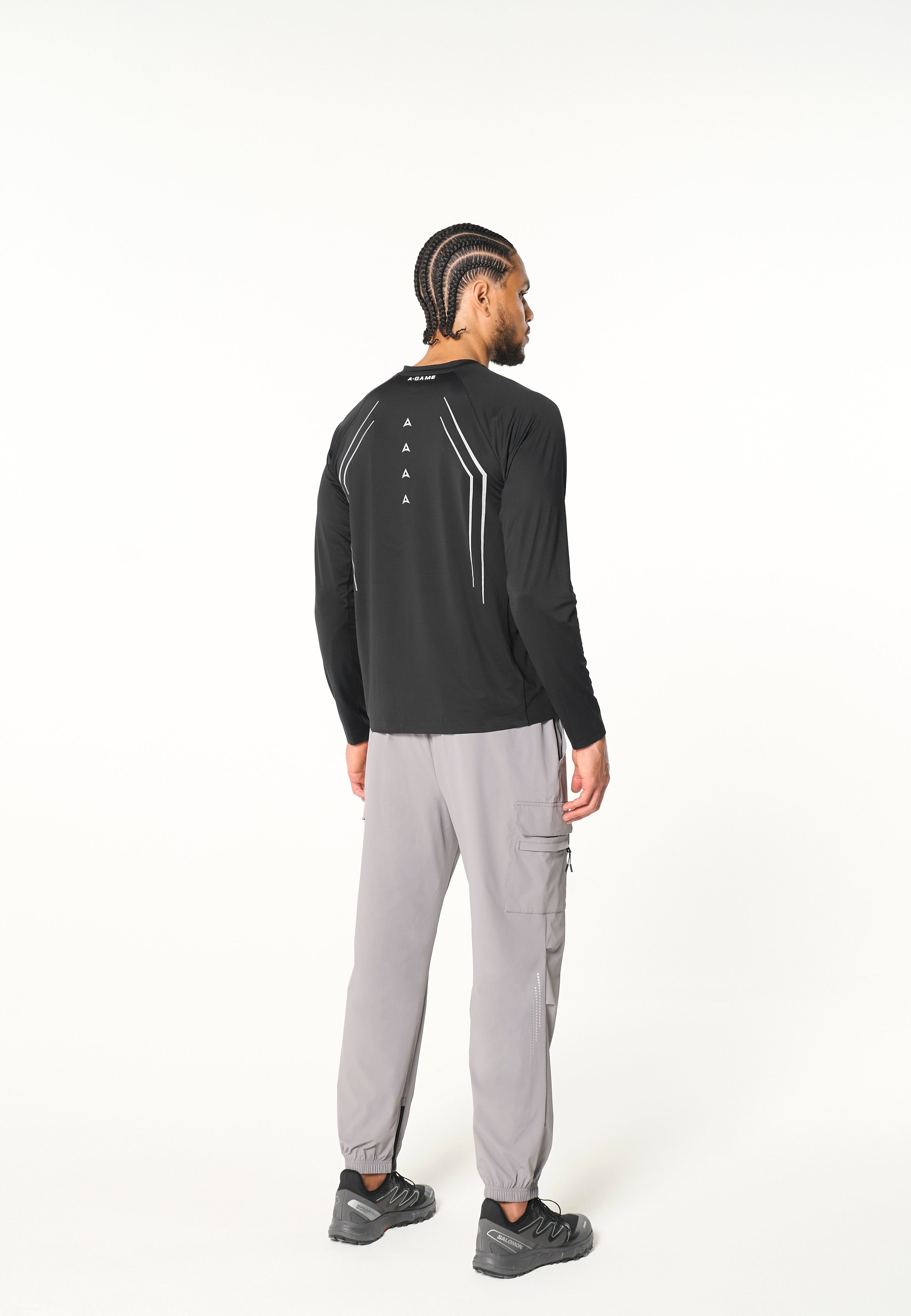 Men's Cargo Zip Pants - Grey / Black