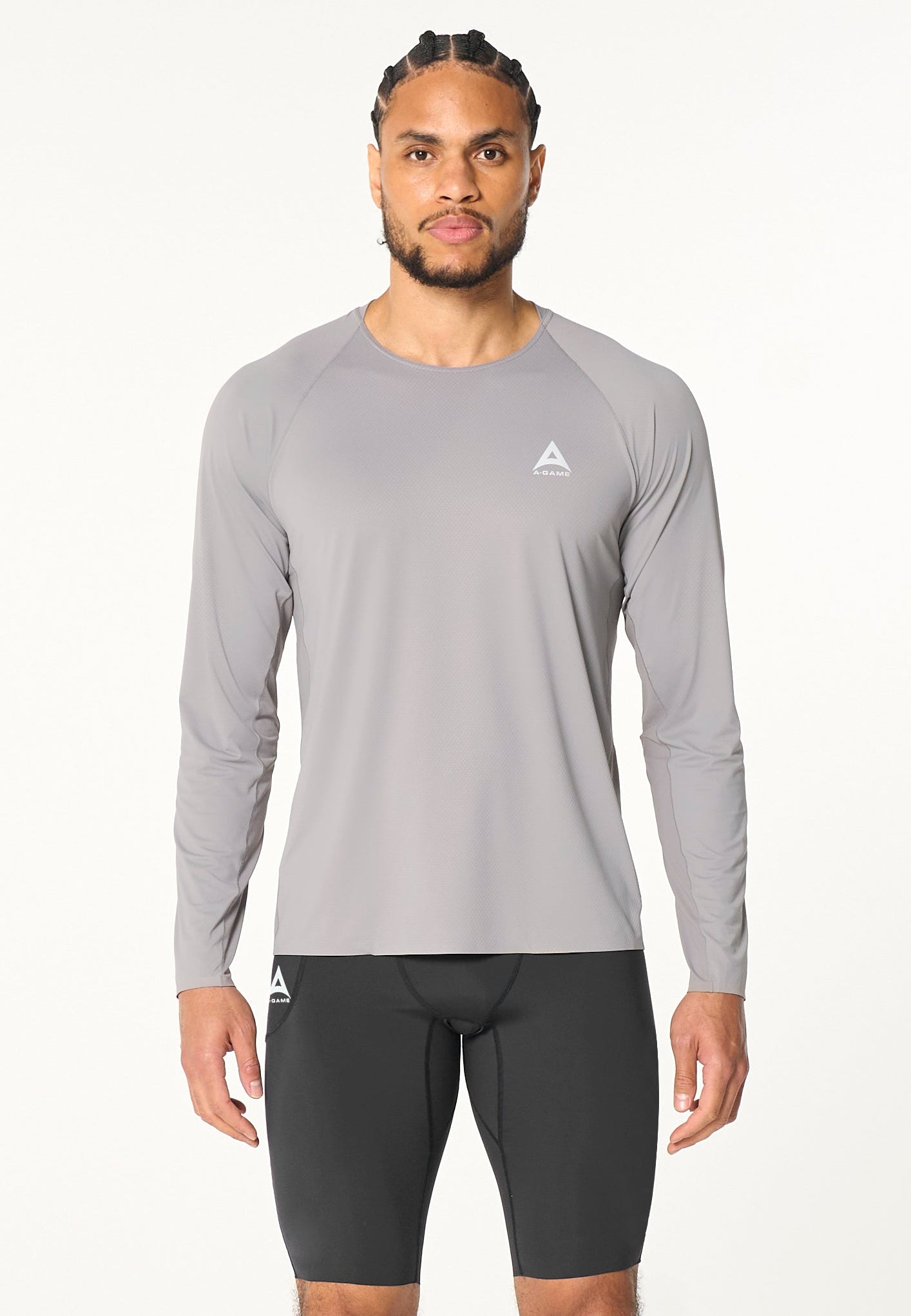 Men's Mesh Long Sleeve T-Shirt - Grey
