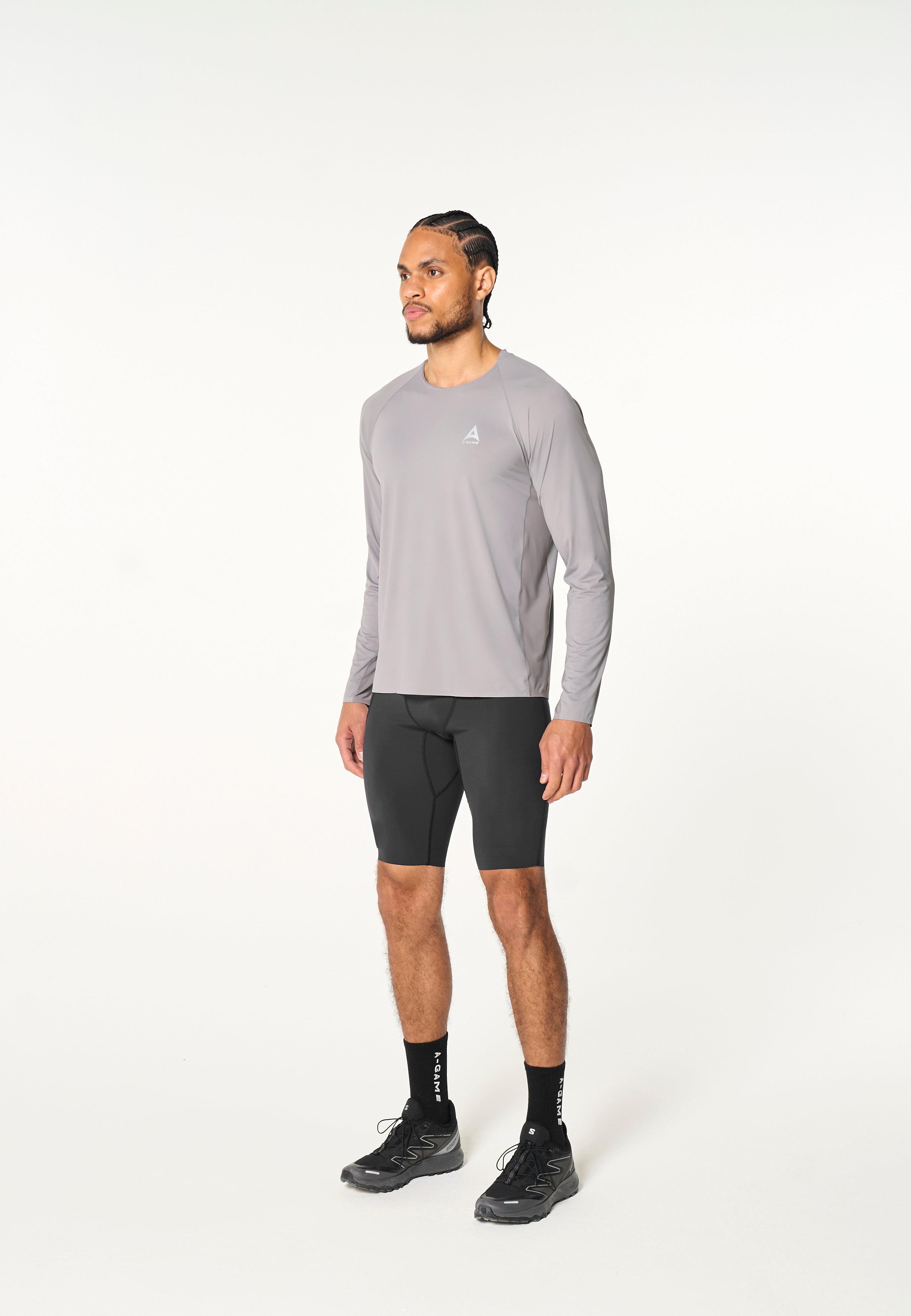 Men's Mesh Long Sleeve T-Shirt - Grey
