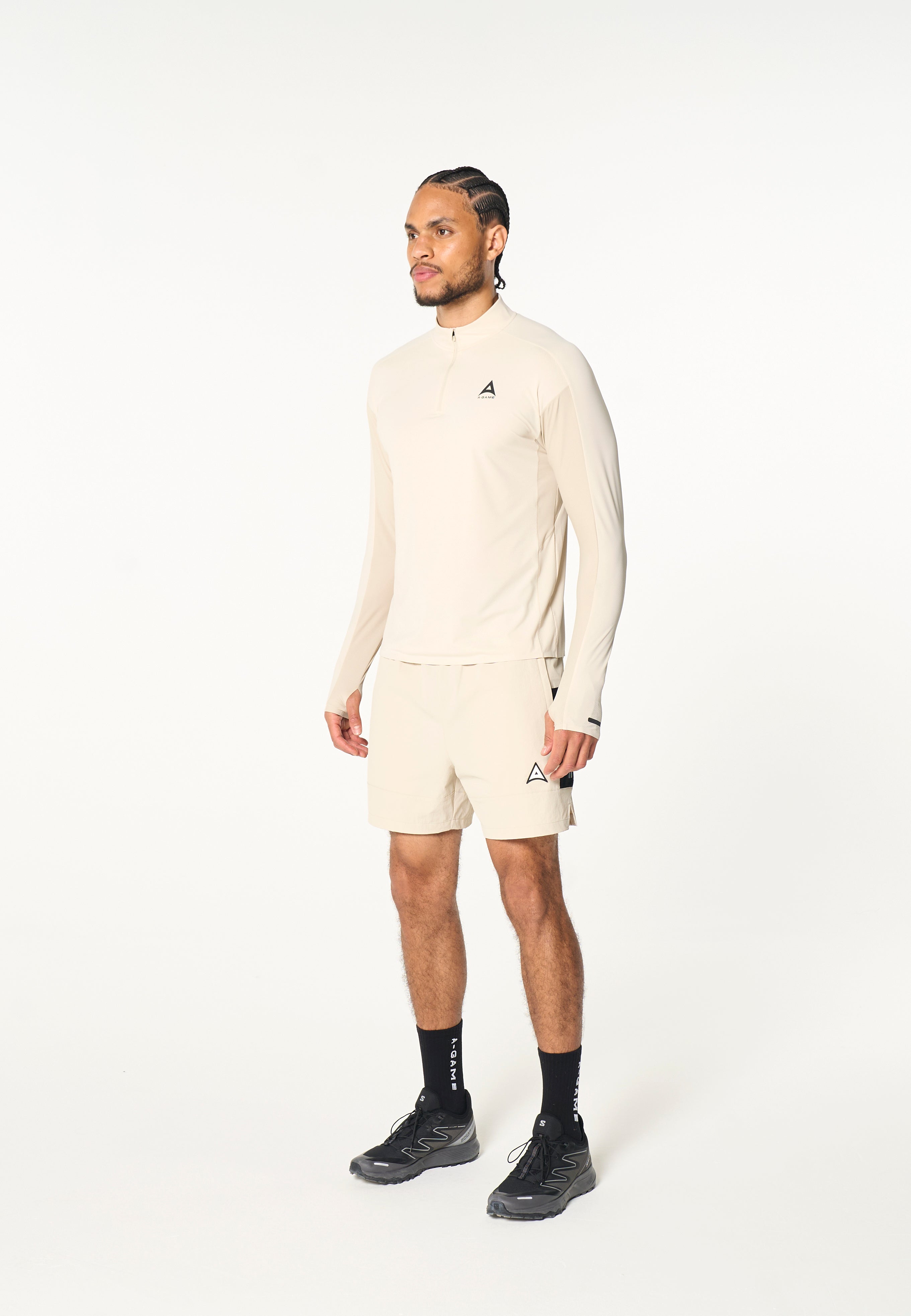 Men's Core Long Sleeve 1/4 Zip - Beige