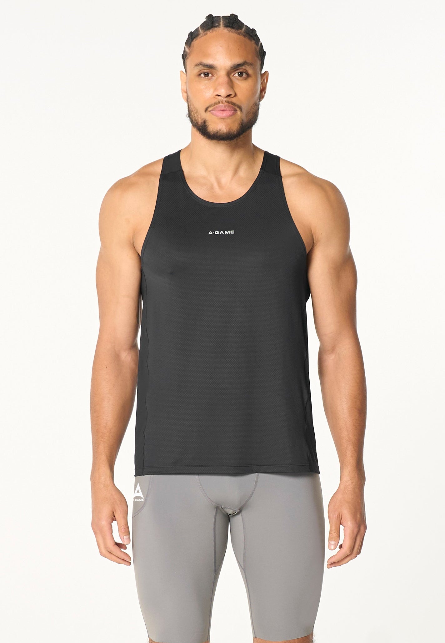 Men's Mesh Panel Vest - Black