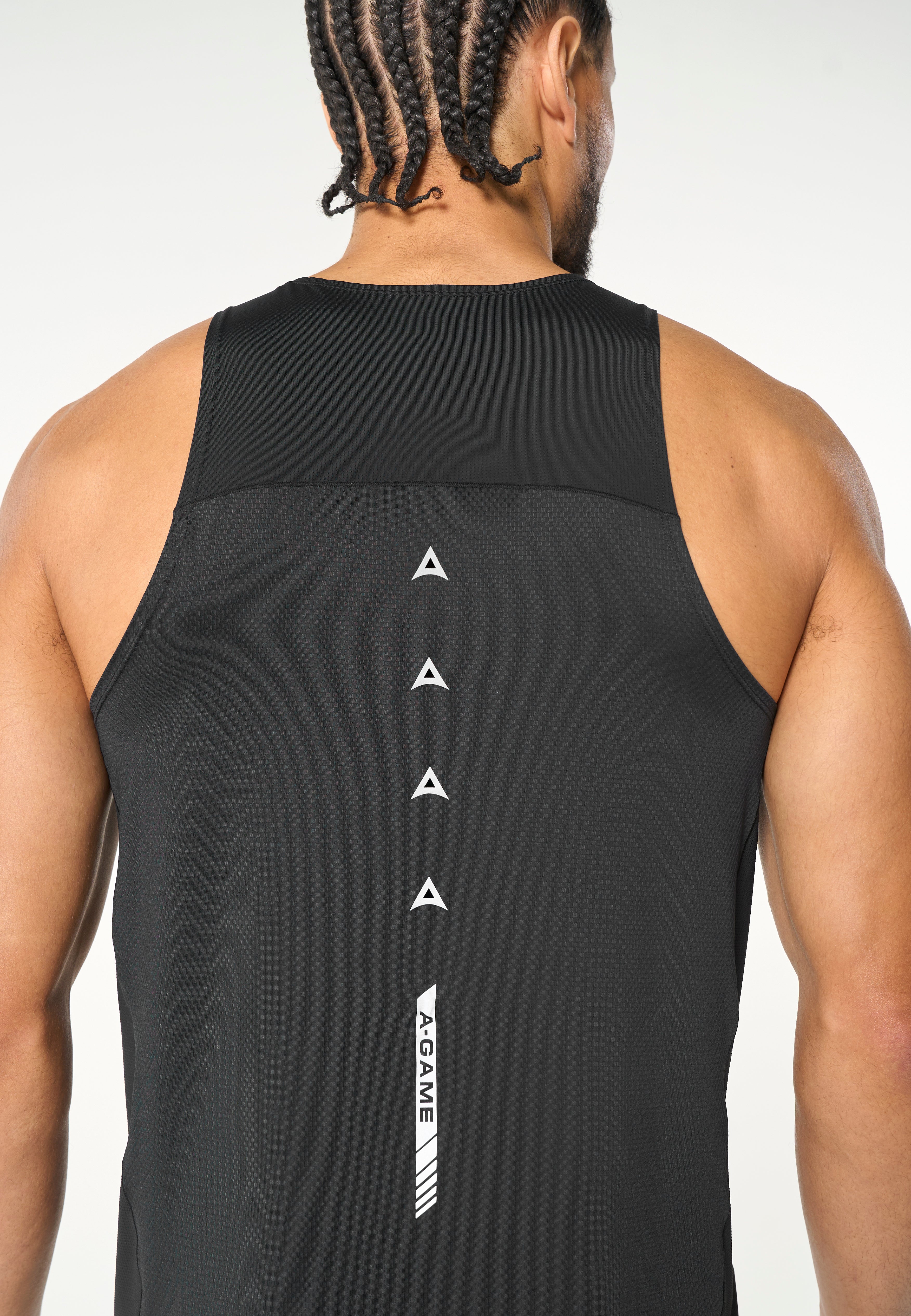 Men's Mesh Panel Vest - Black