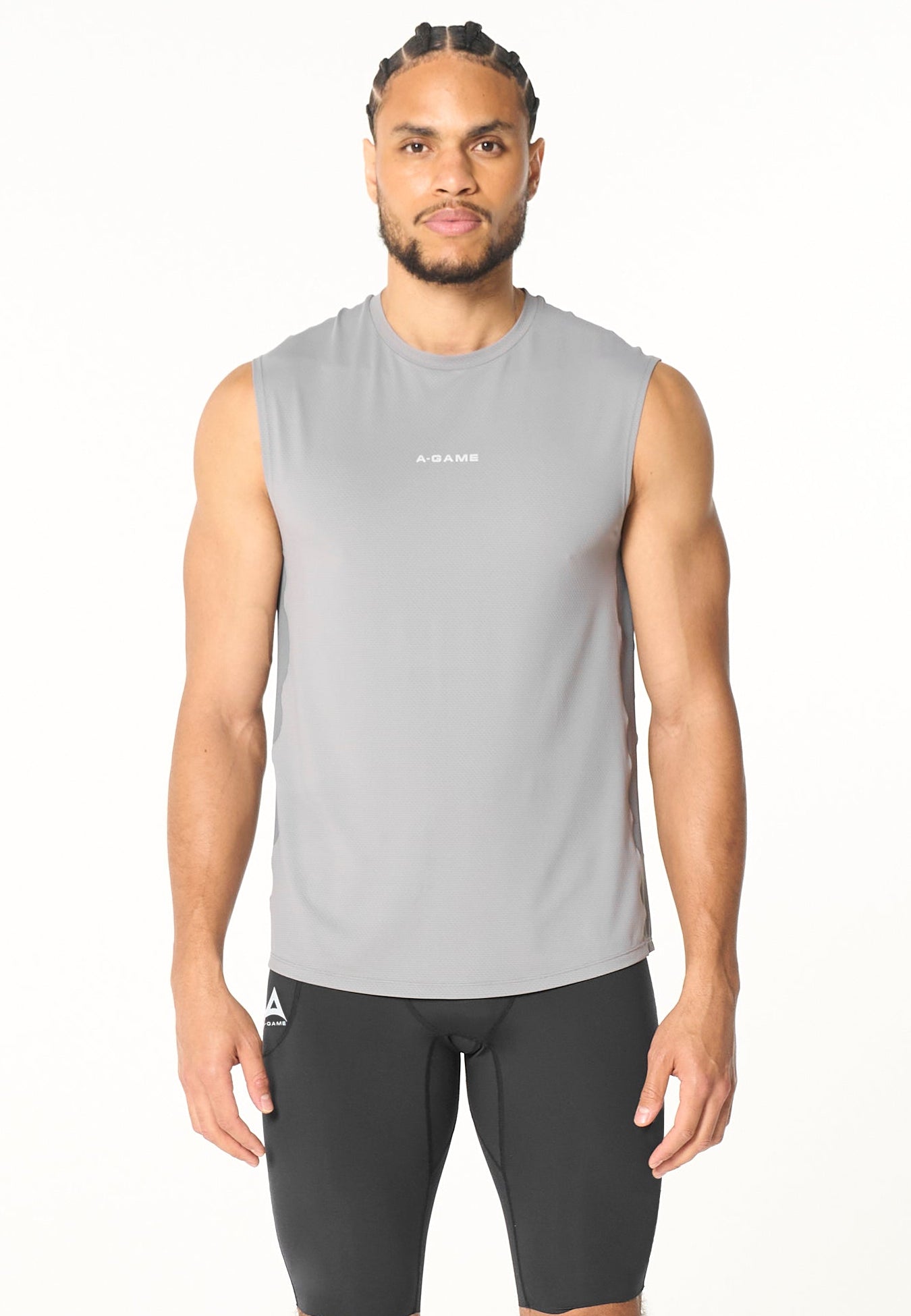 Men's Mesh Panelled Tank - Grey