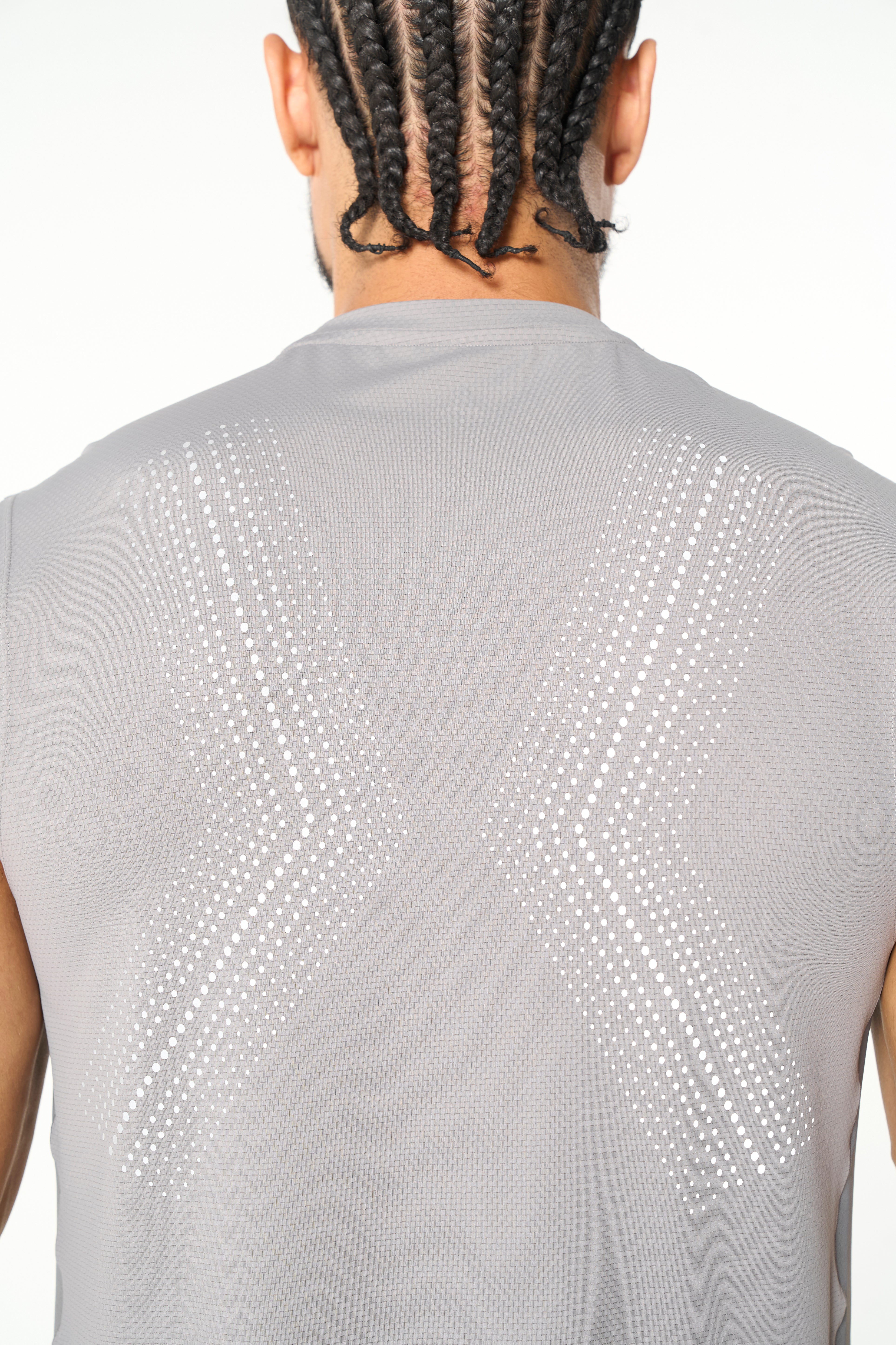 Men's Mesh Panelled Tank - Grey