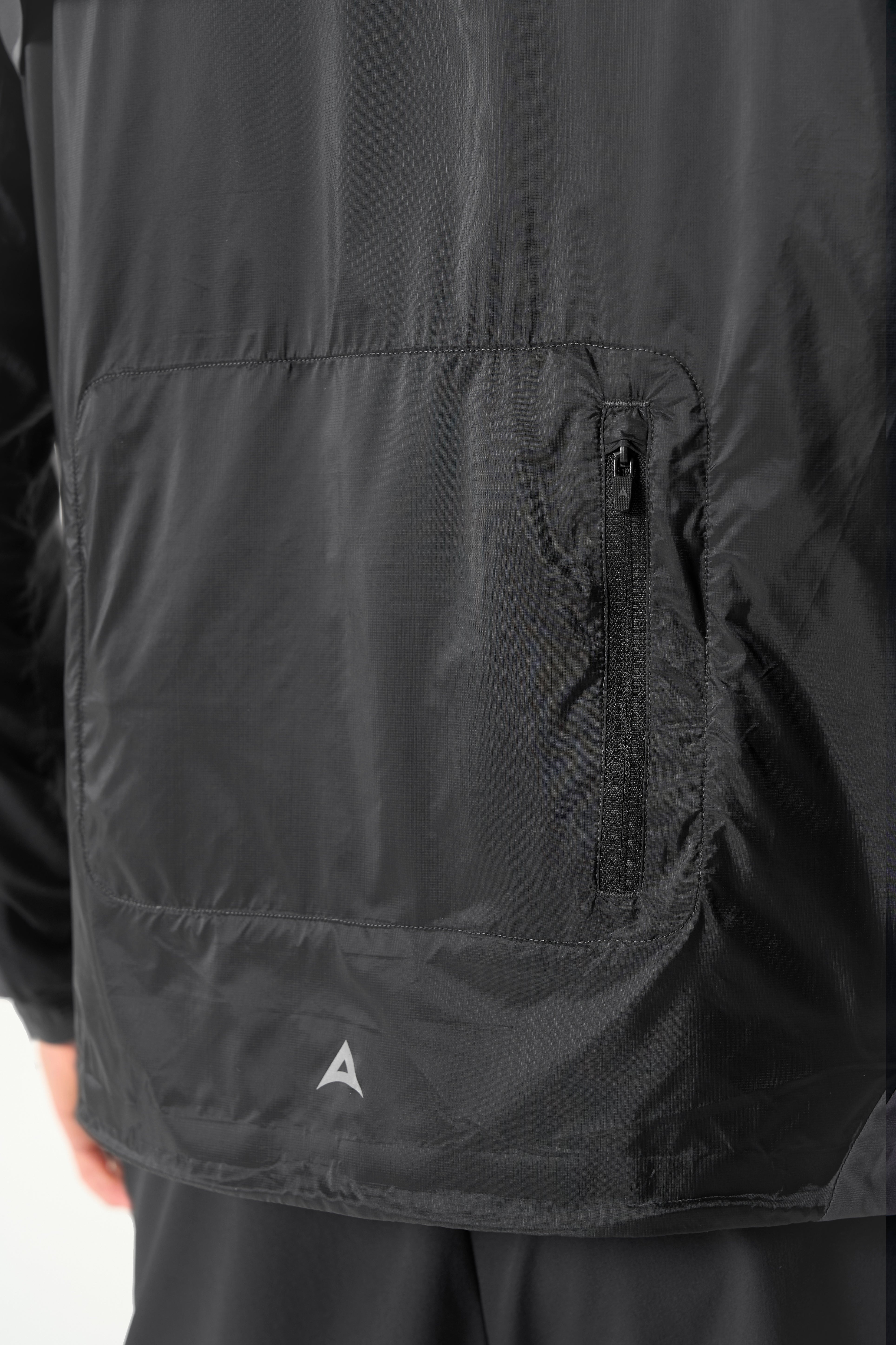 MENS LIGHTWEIGHT WINDBREAKER JACKET - DK CHARCOAL / BLACK