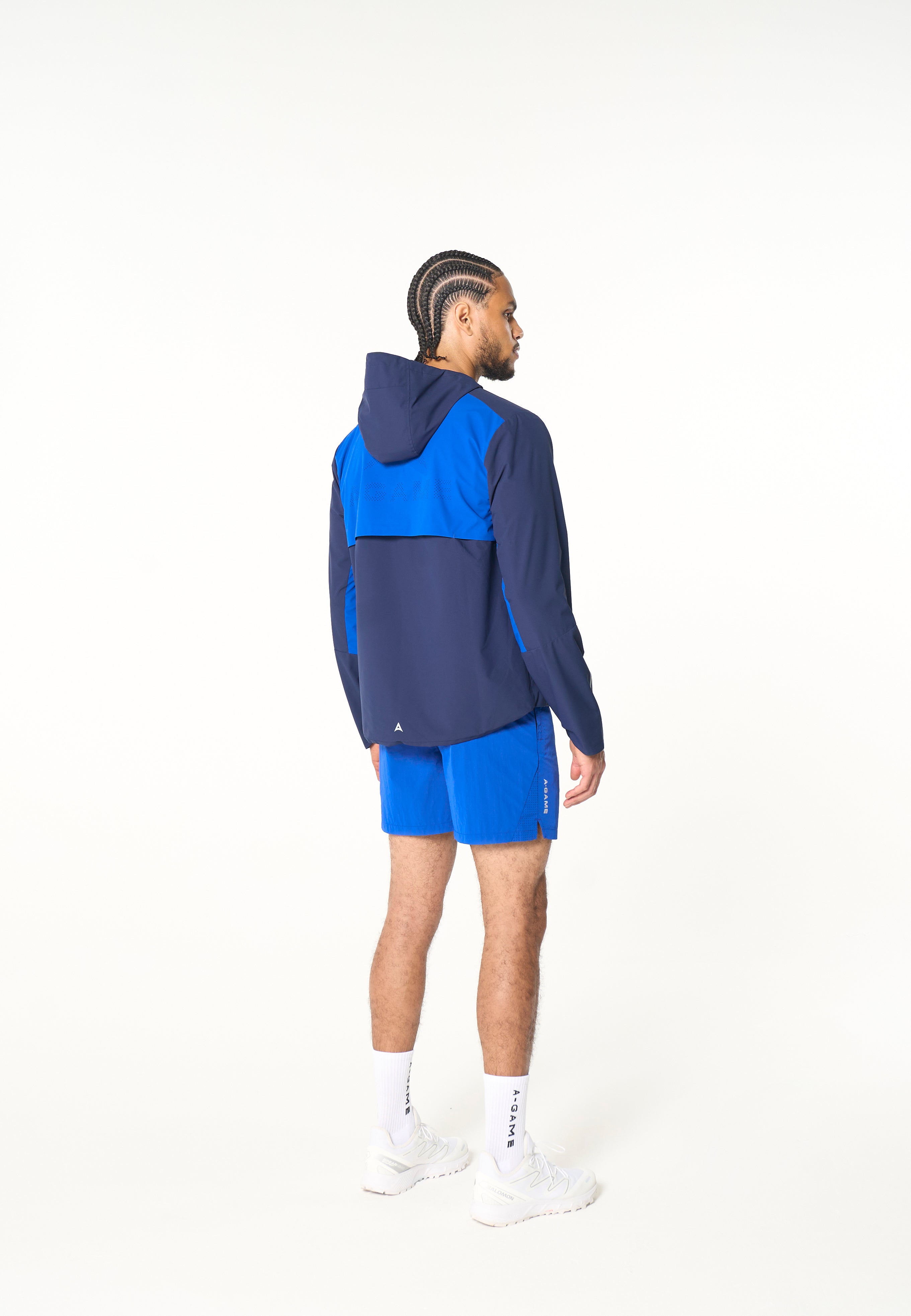 MENS PANELLED LIGHTWEIGHT JACKET - NAVY / COBALT BLUE
