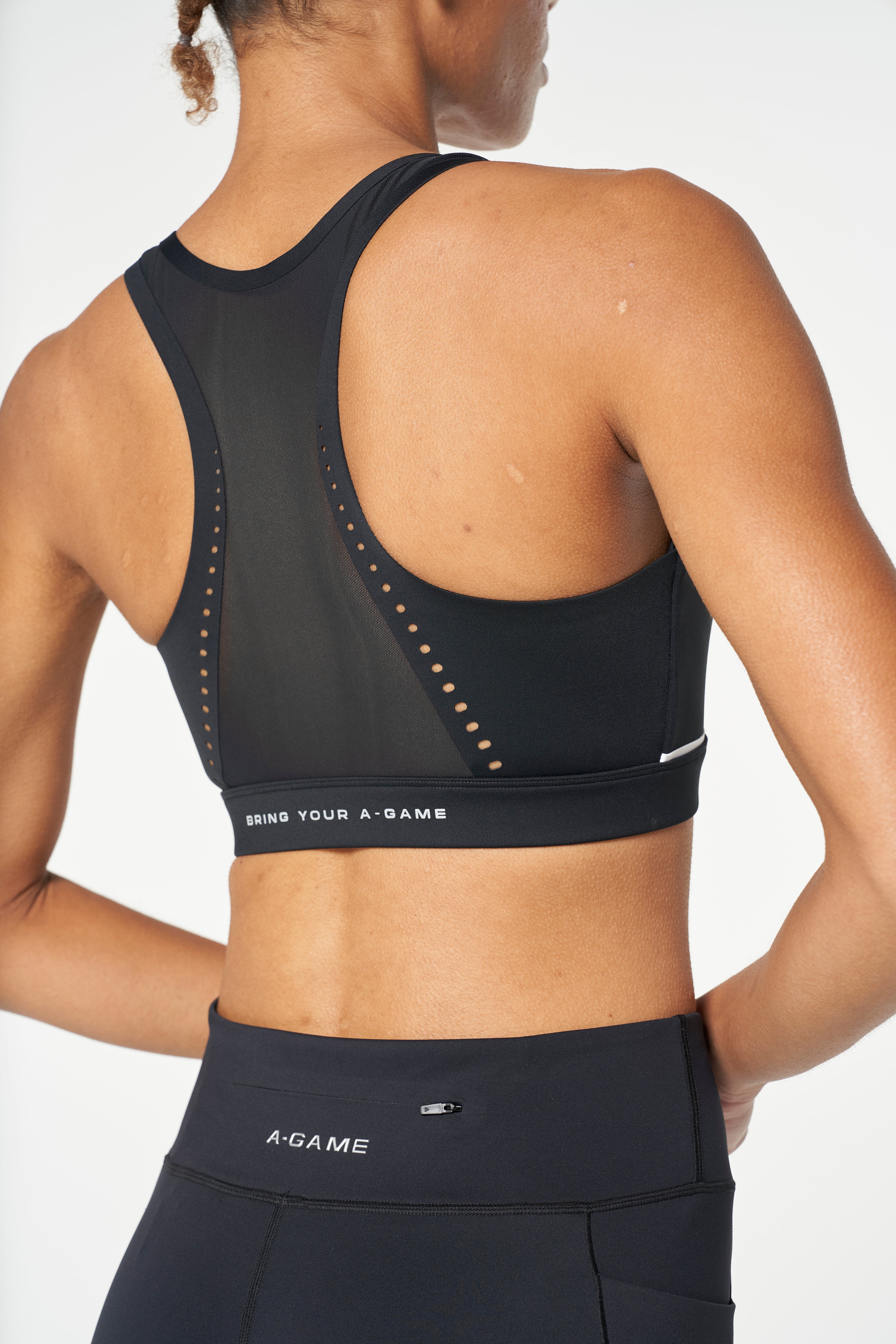 WOMENS LIGHT SUPPORT WORKOUT SPORTS BRAS - BLACK