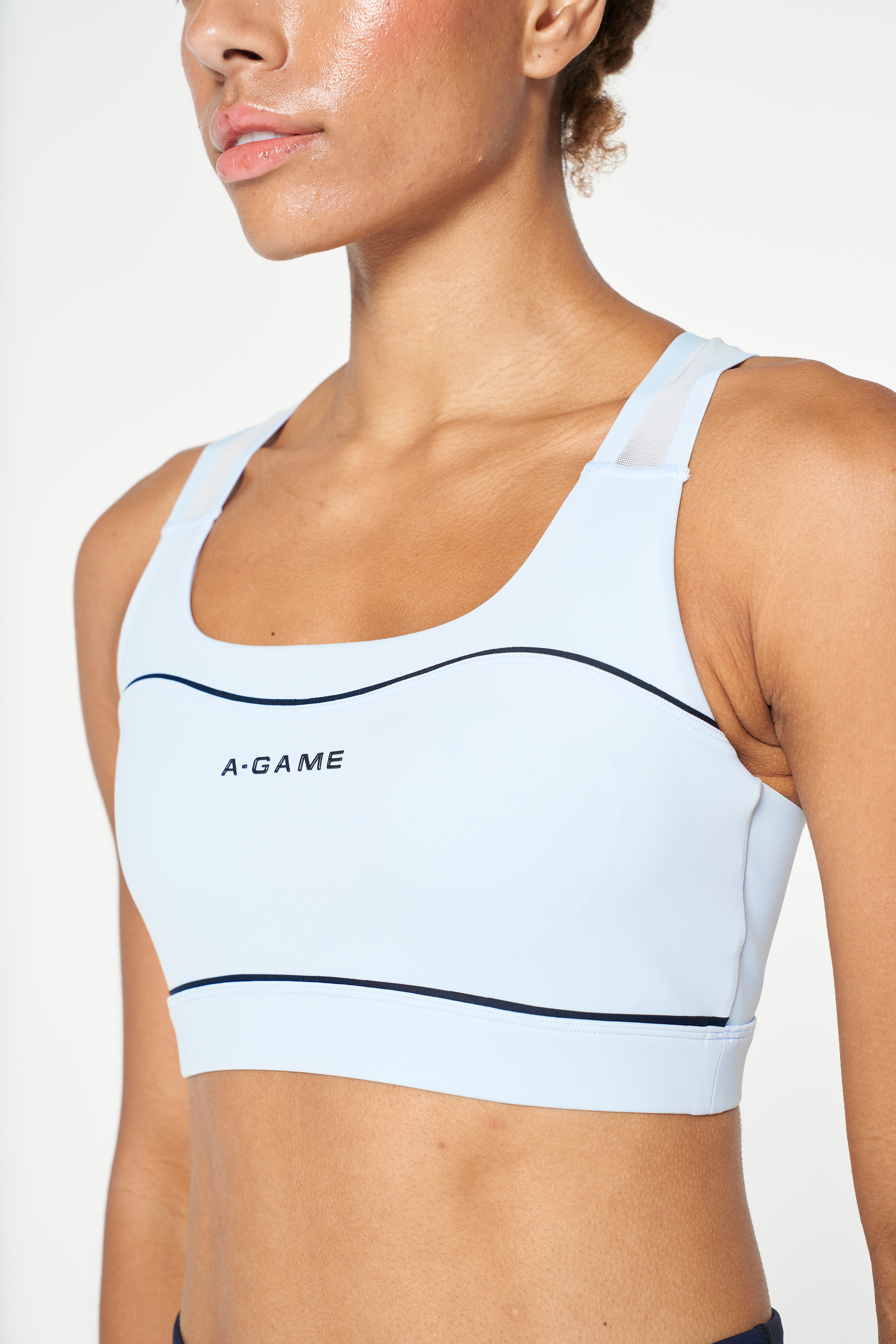 WOMENS LIGHT SUPPORT WORKOUT SPORTS BRAS - PALE BLUE