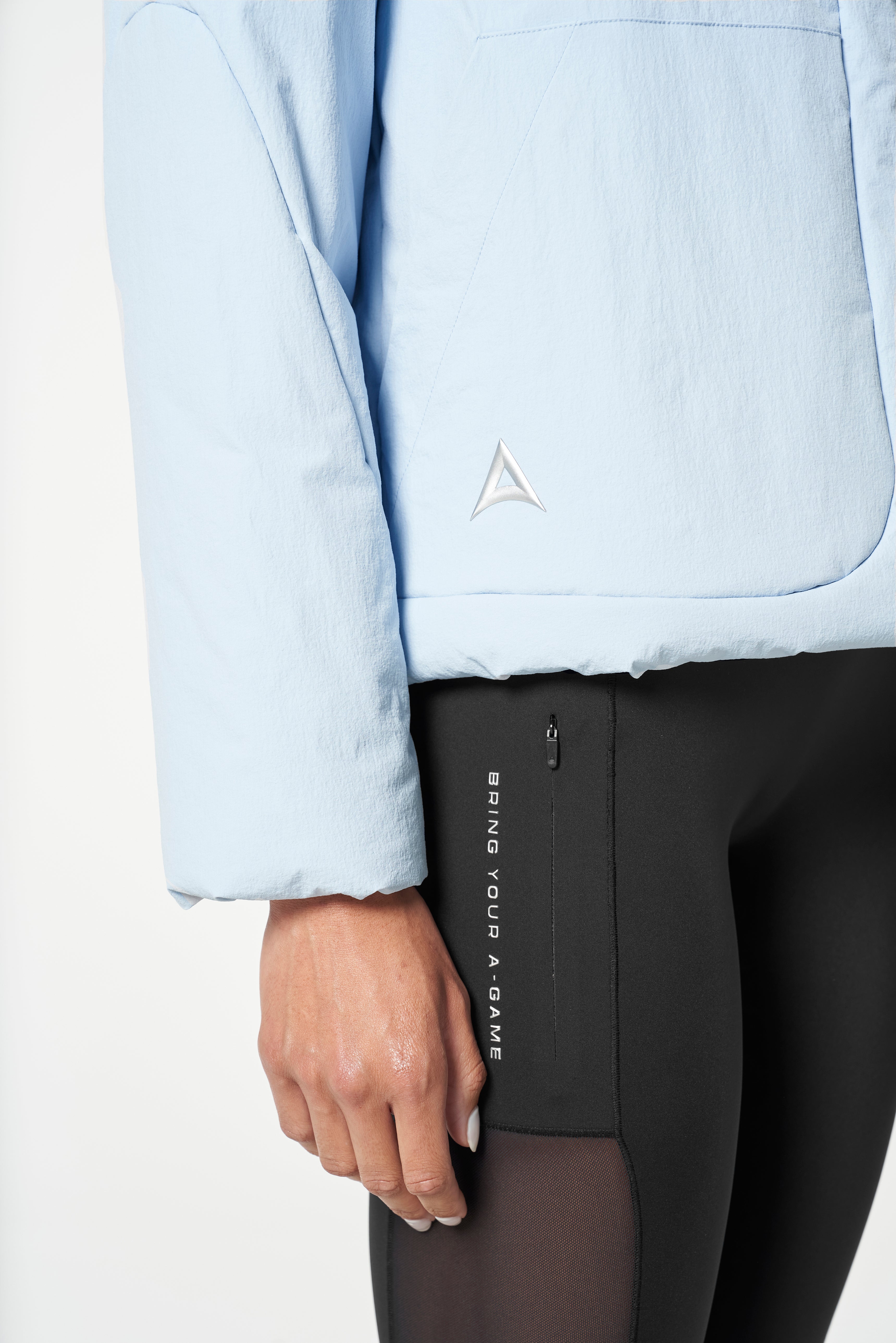 WOMENS LIGHT WEIGHT PADDED JACKET - PALE BLUE