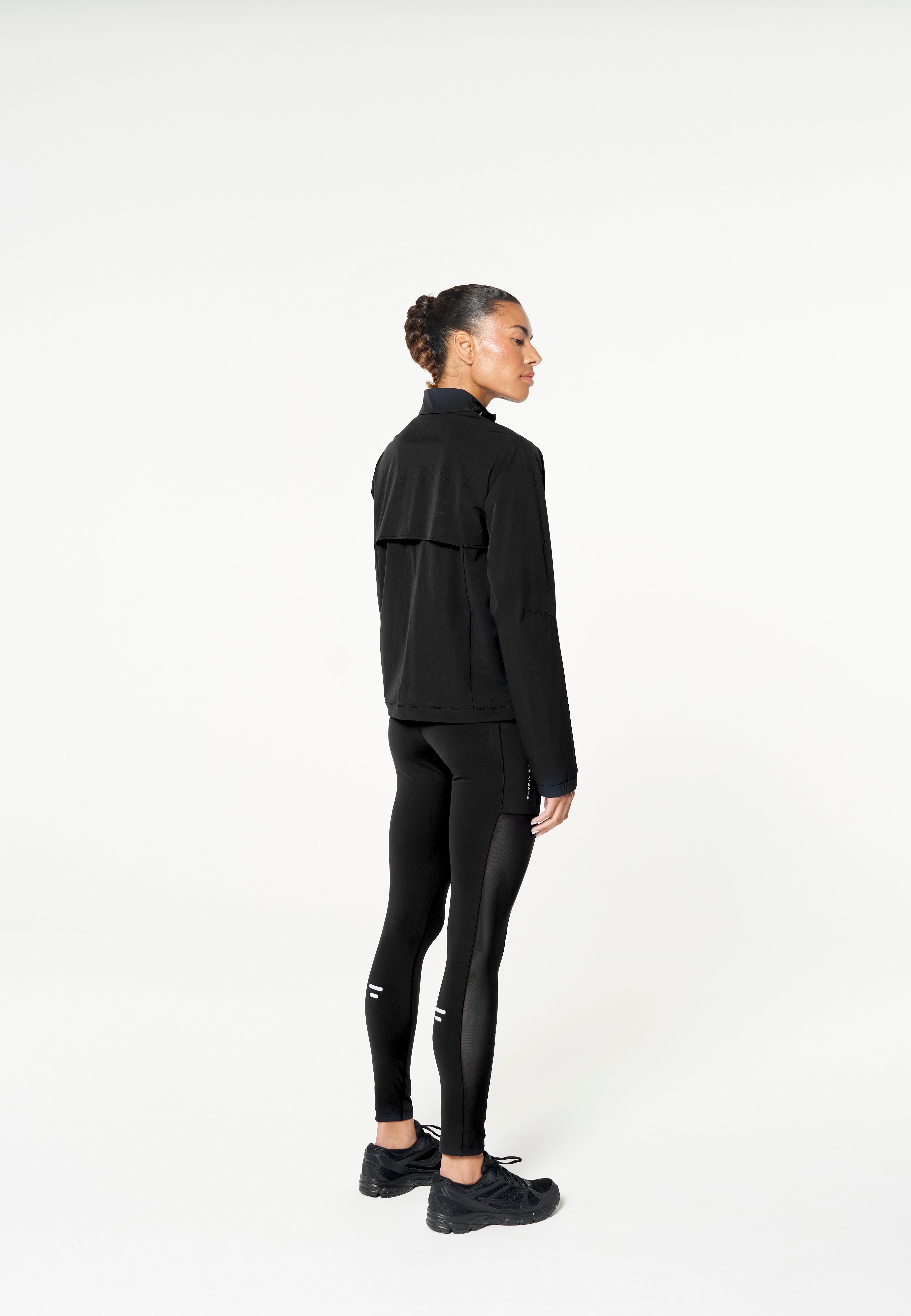 WOMENS HALF ZIP PULL OVER JACKET - BLACK