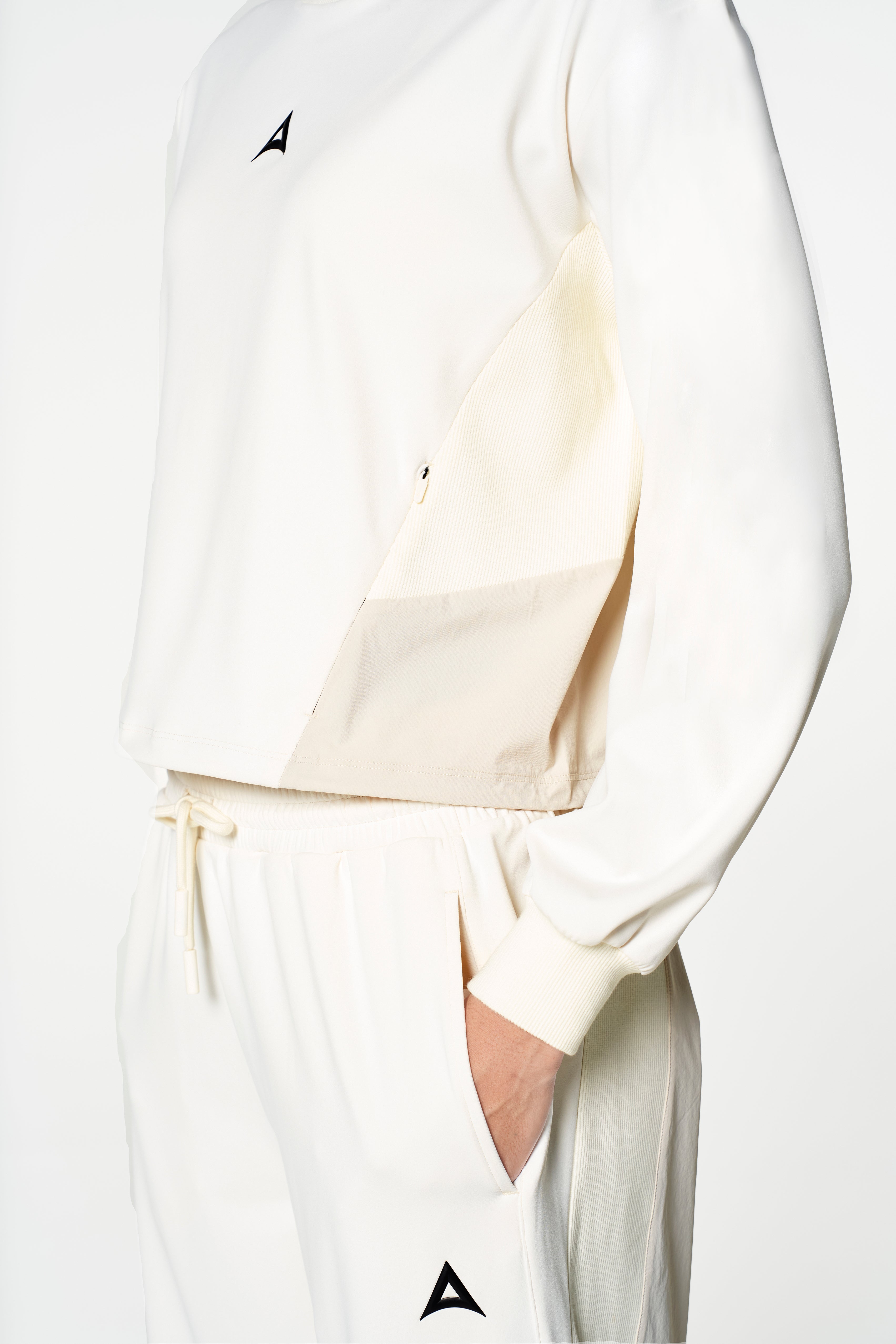 Women's Oversized Track Sweater - Ecru