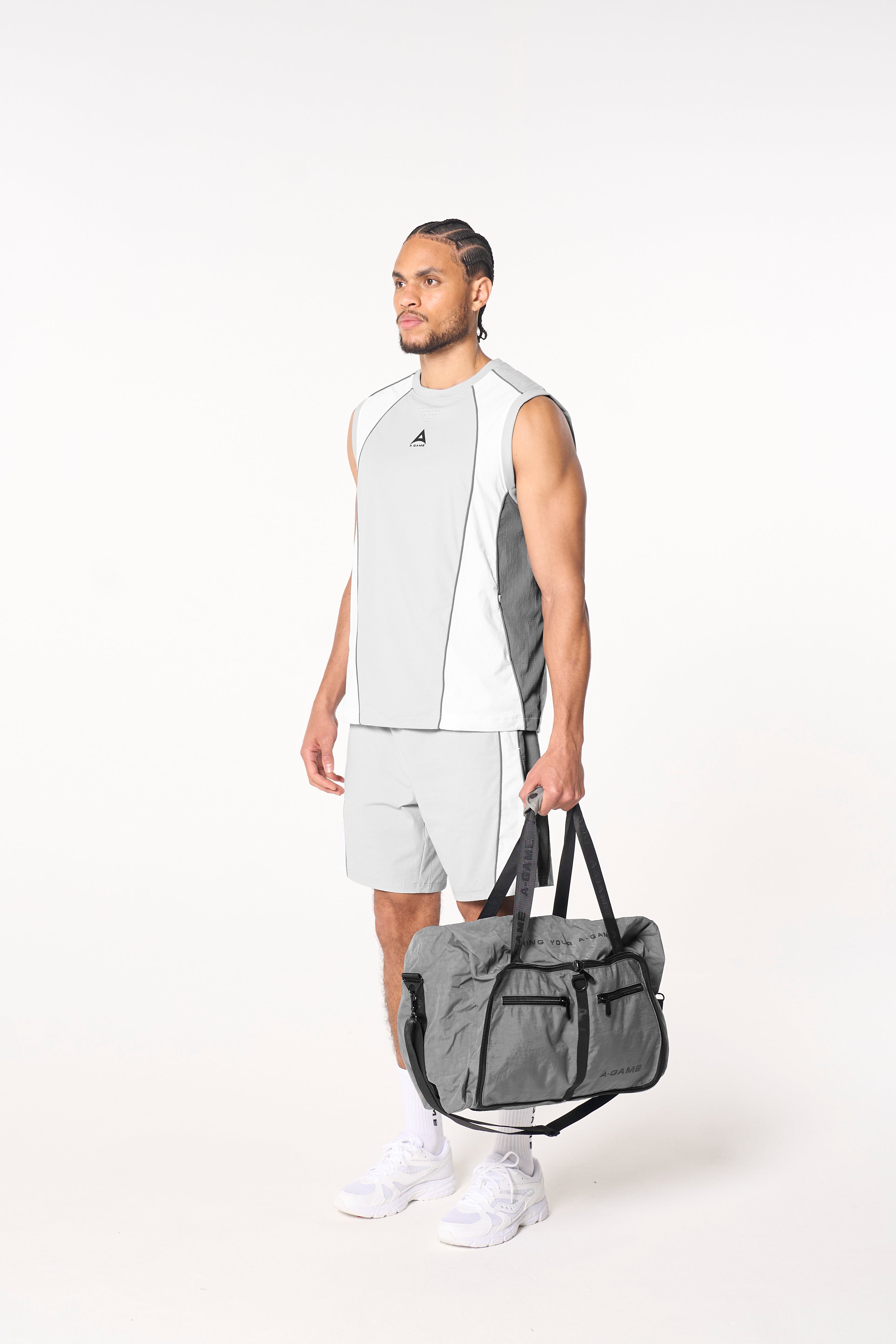 Men's Textured Vest - Grey / White