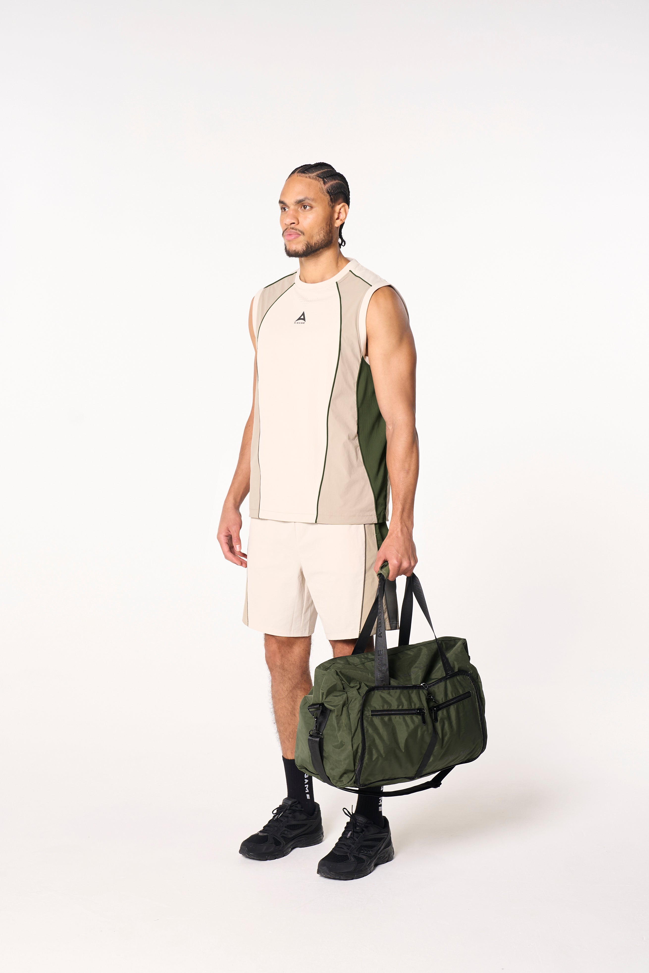 Men's Textured Vest - Beige / Mid Brown