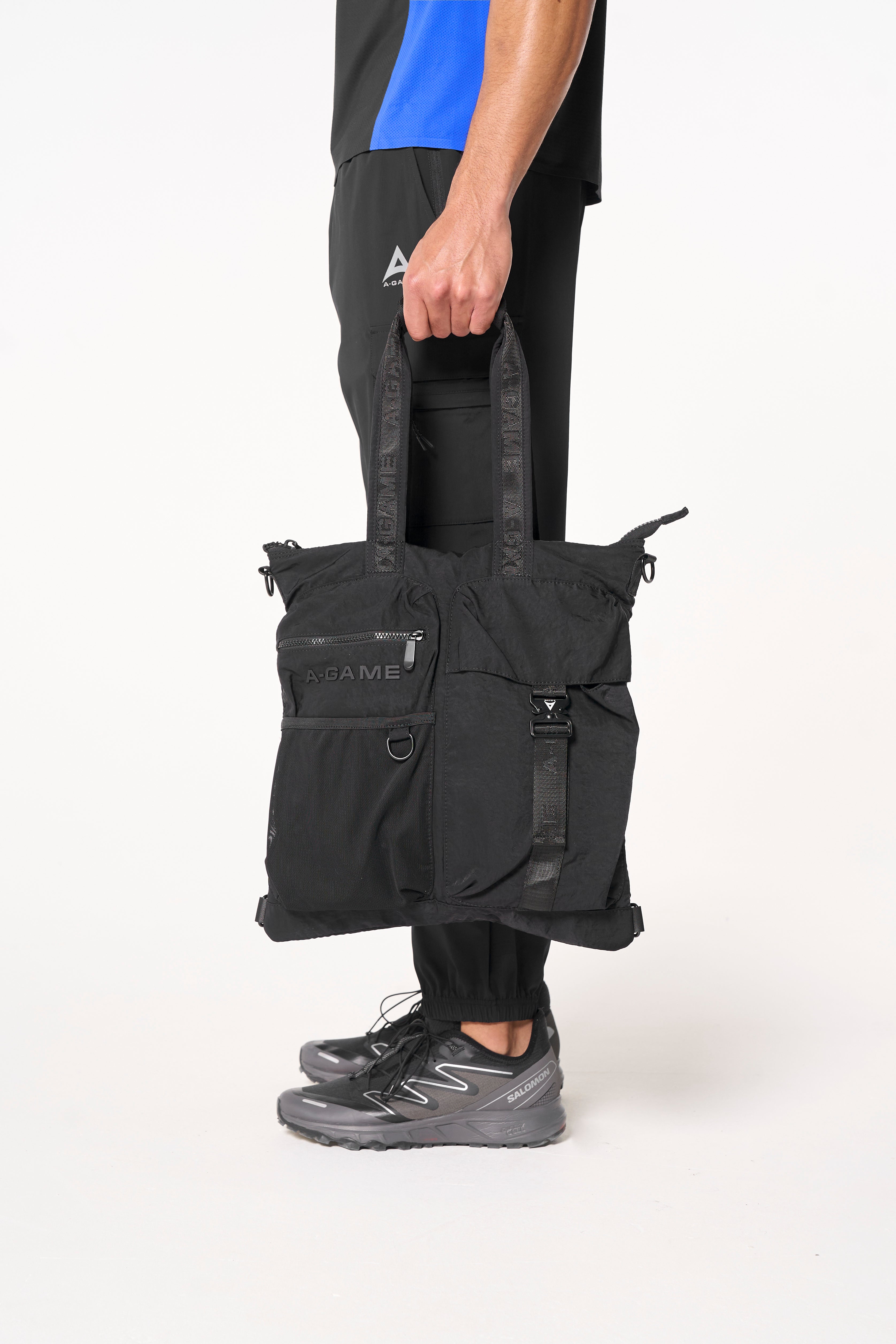 Men's Cargo Zip Pants - Black / Cobalt Blue