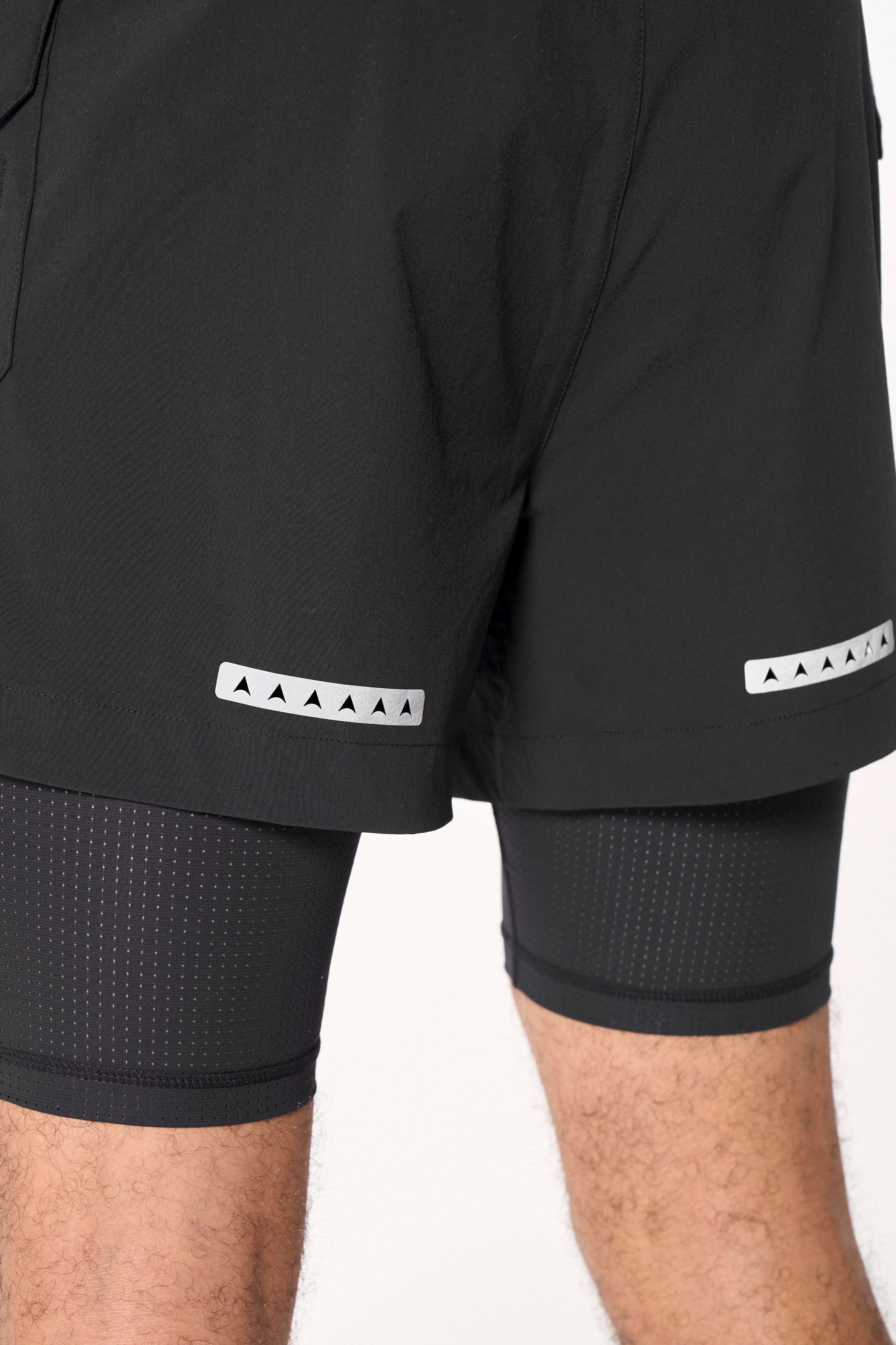 Men's 2-in-1 Cargo Shorts - Black