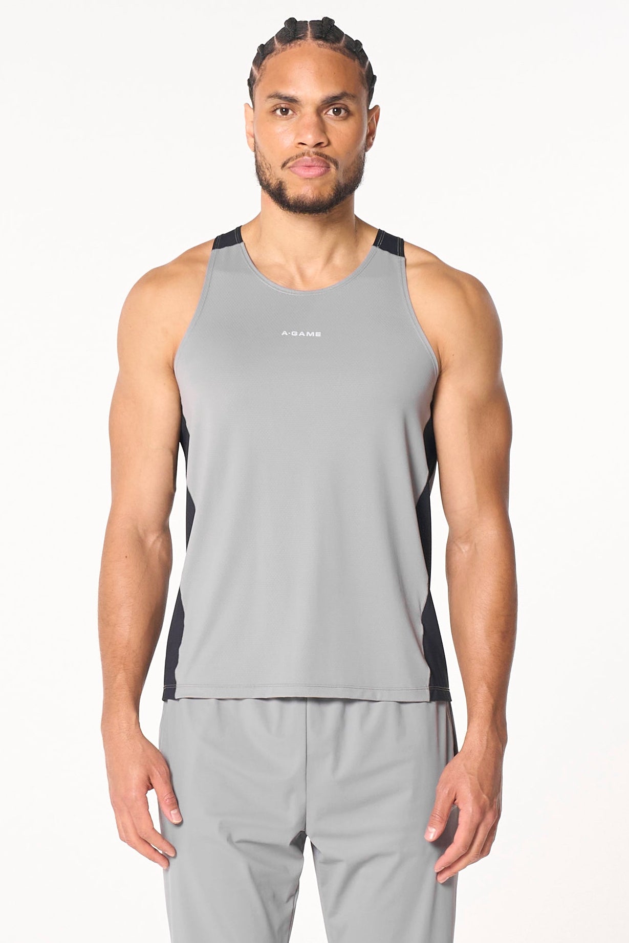 Men's Mesh Panel Vest - Grey / Black