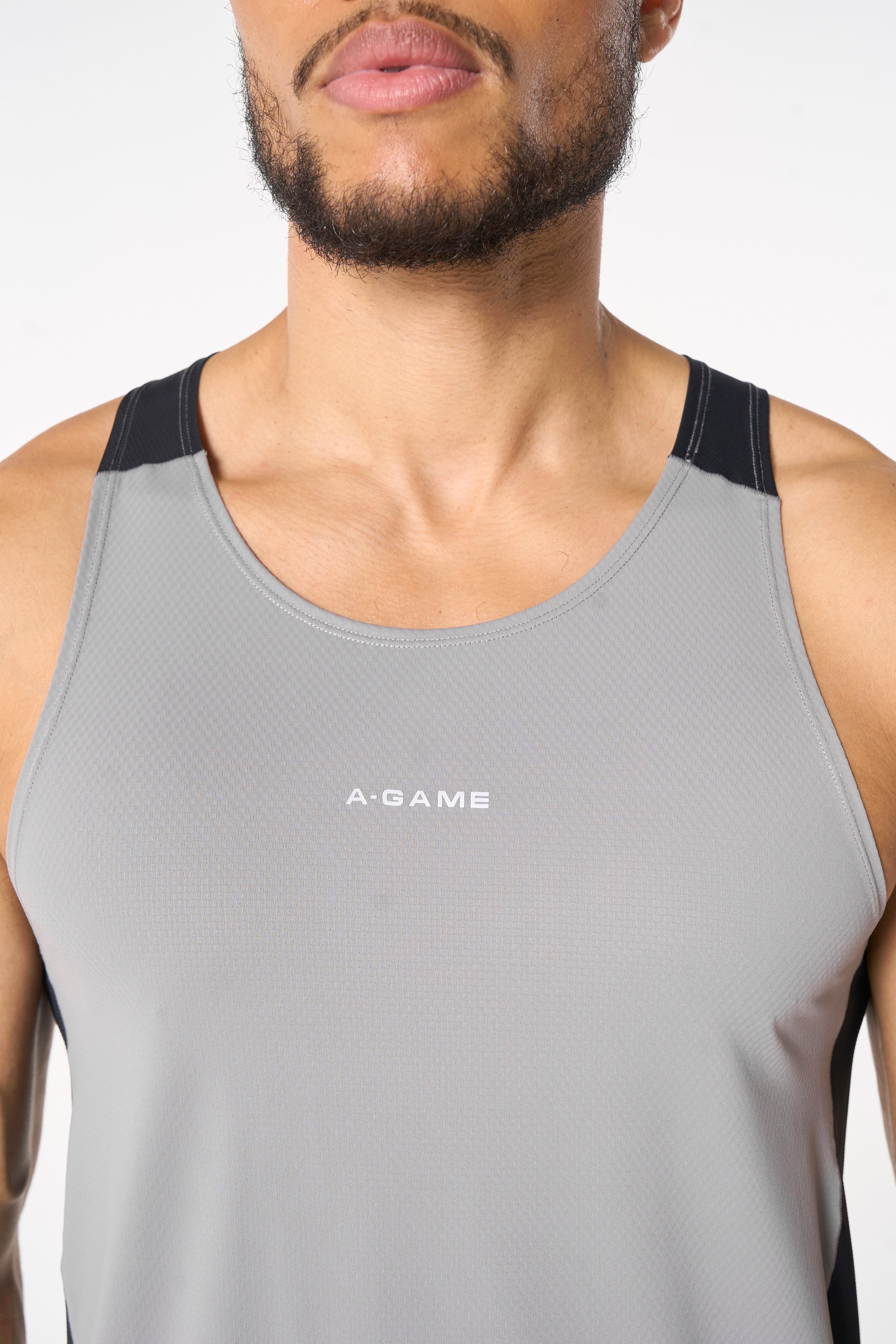 Men's Mesh Panel Vest - Grey / Black