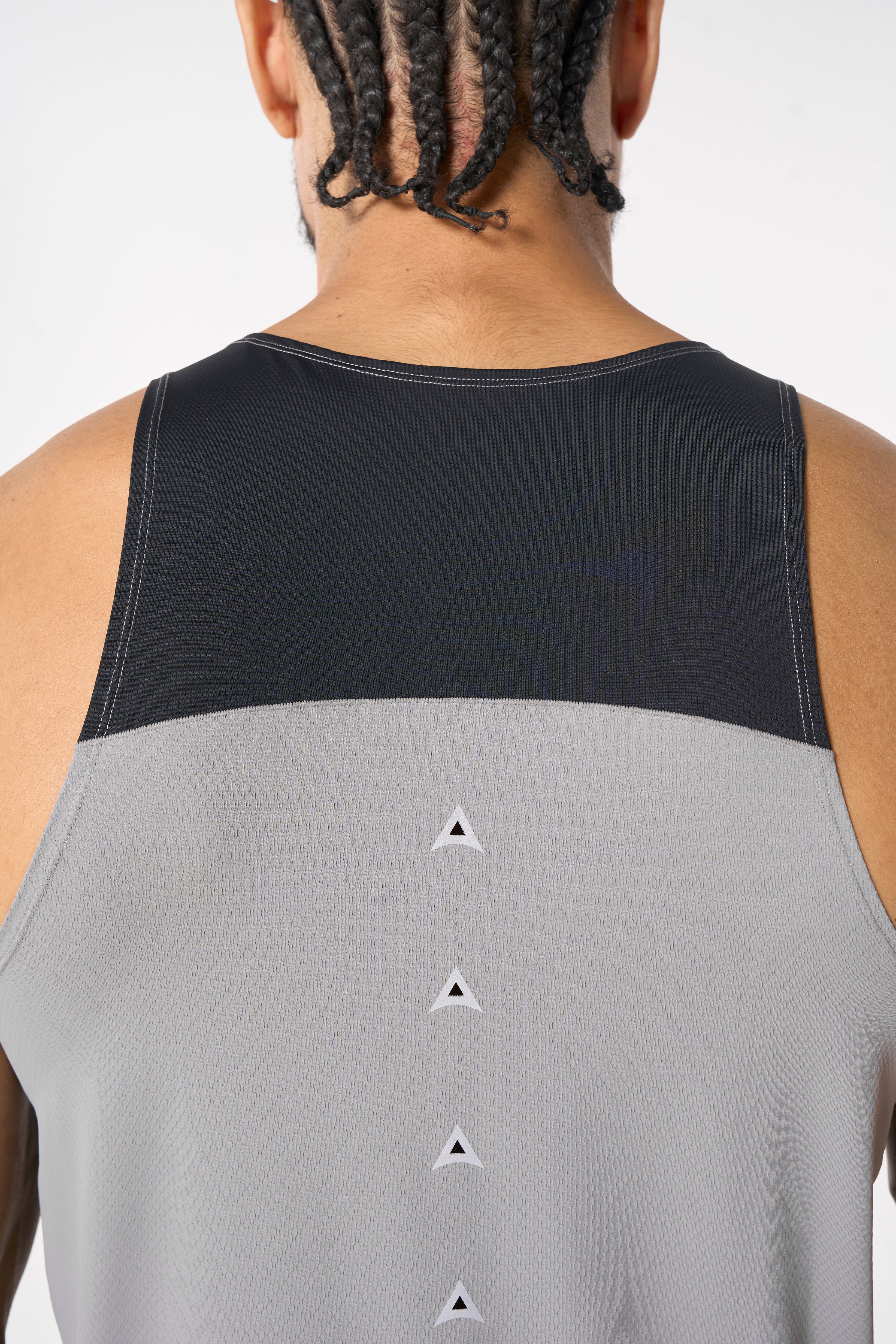 Men's Mesh Panel Vest - Grey / Black