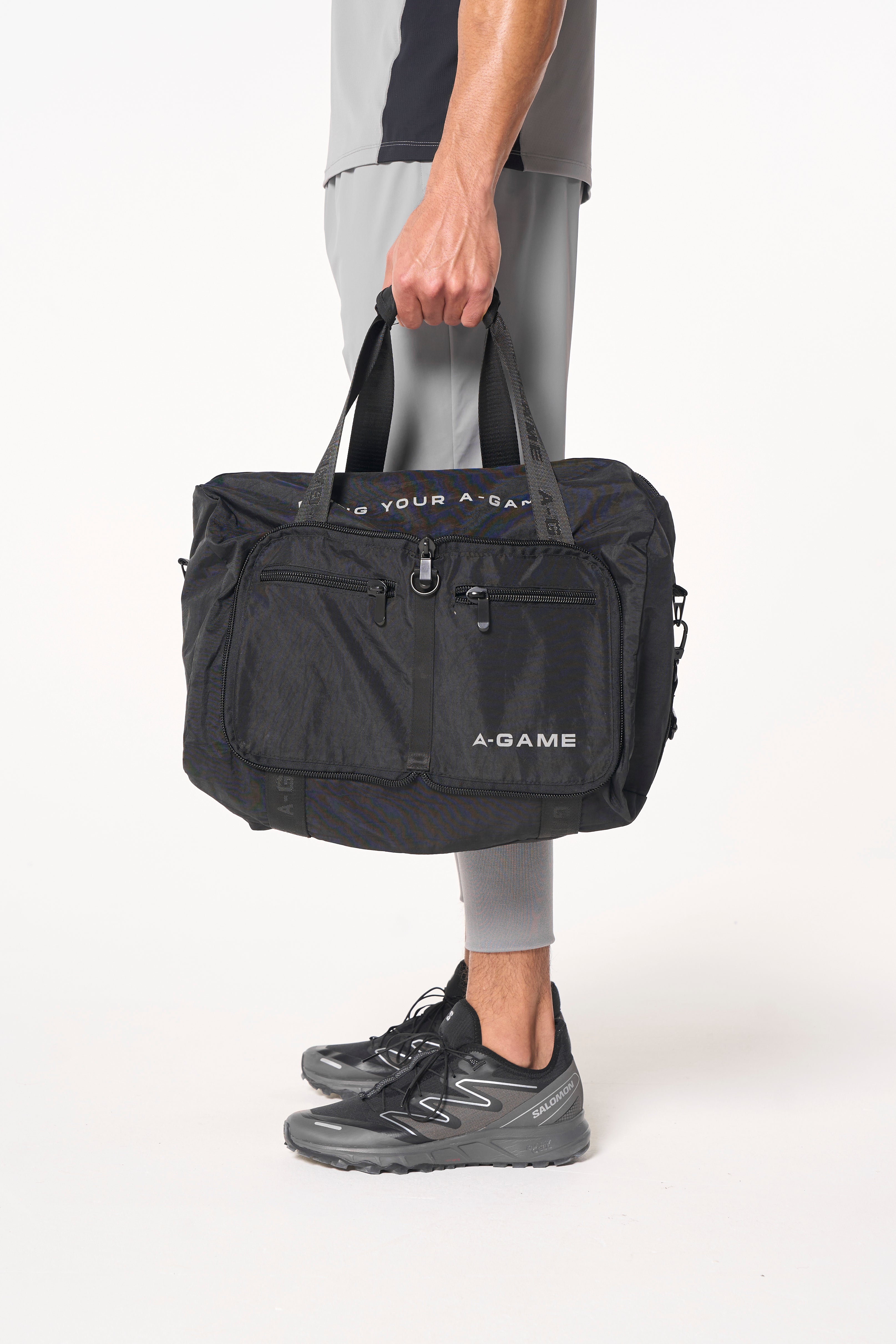 Men's Cuffed Training Pants - Grey / Black