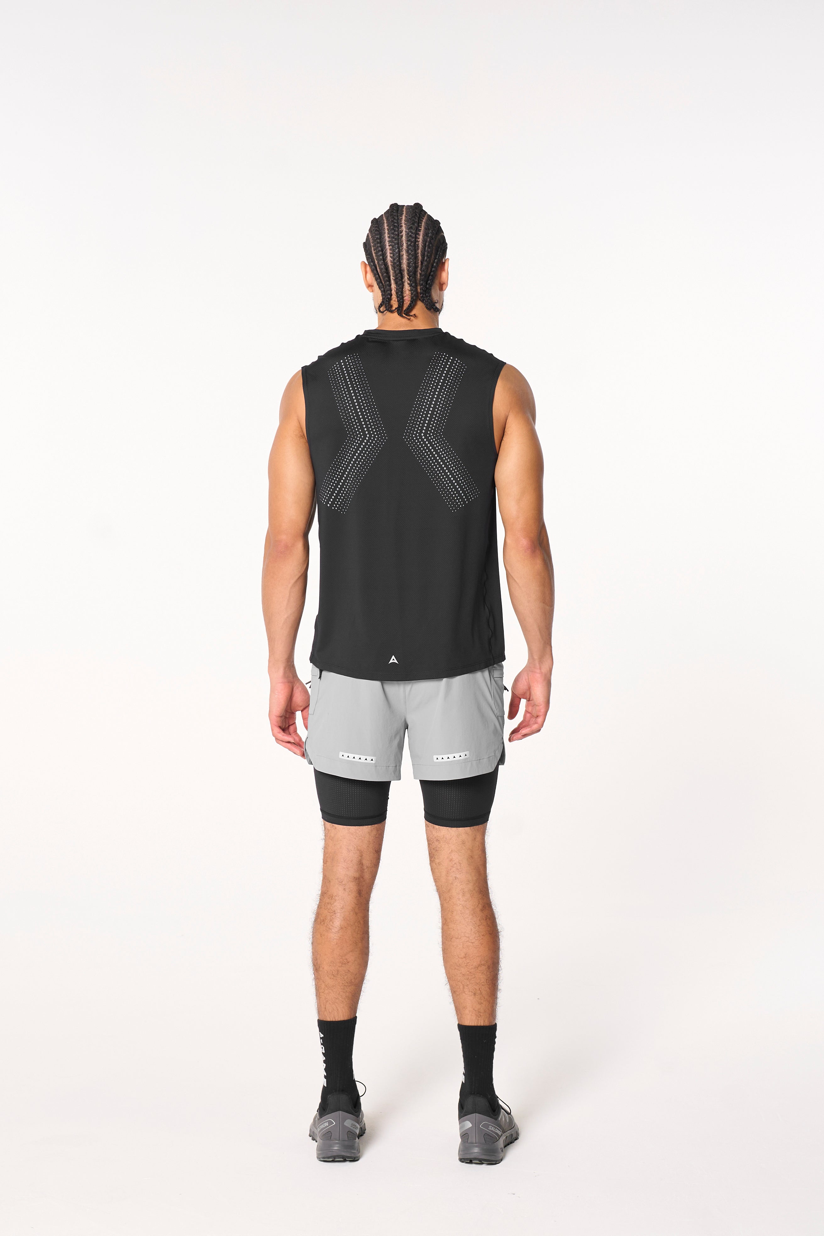 Men's Mesh Panelled Tank - Black