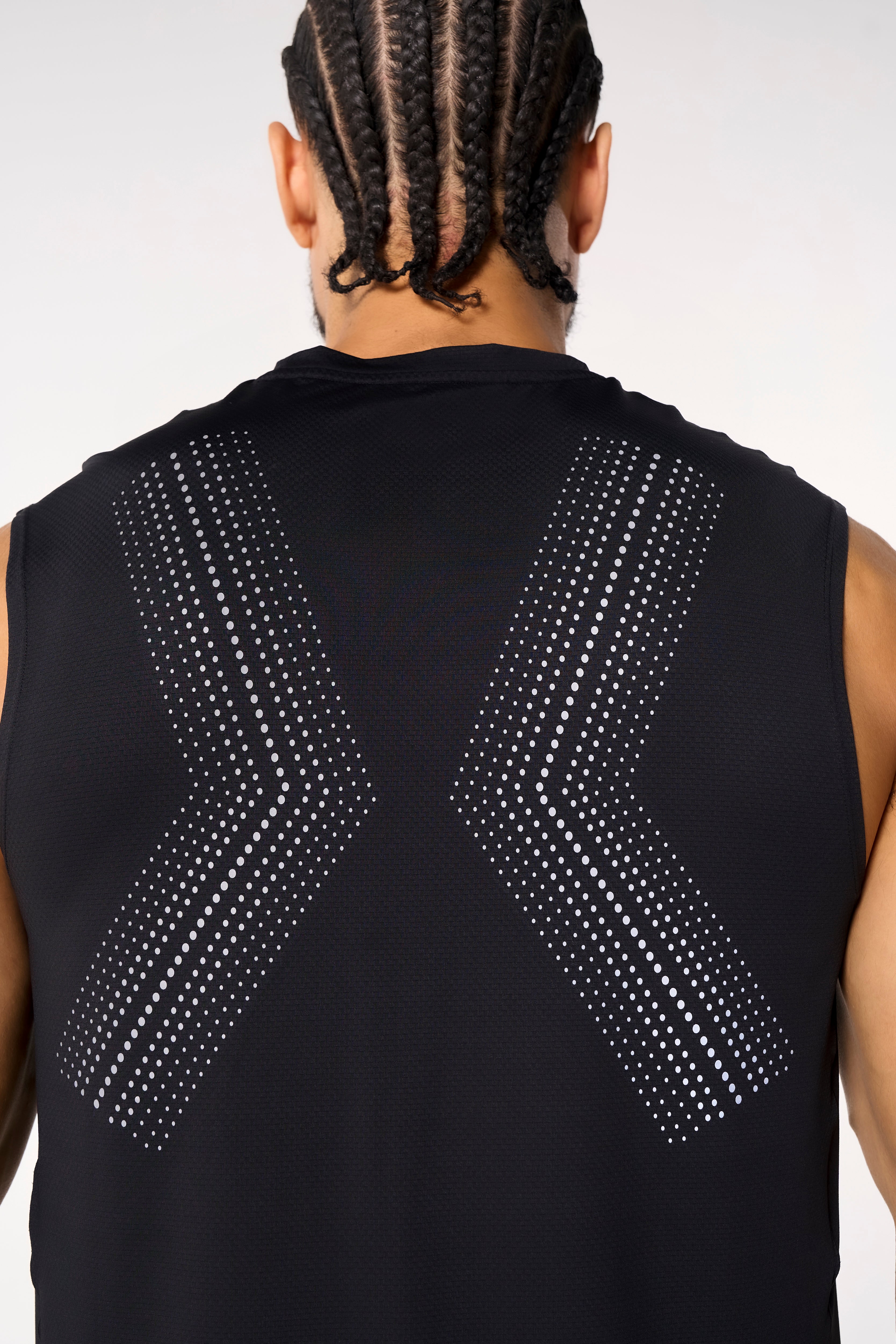Men's Mesh Panelled Tank - Black
