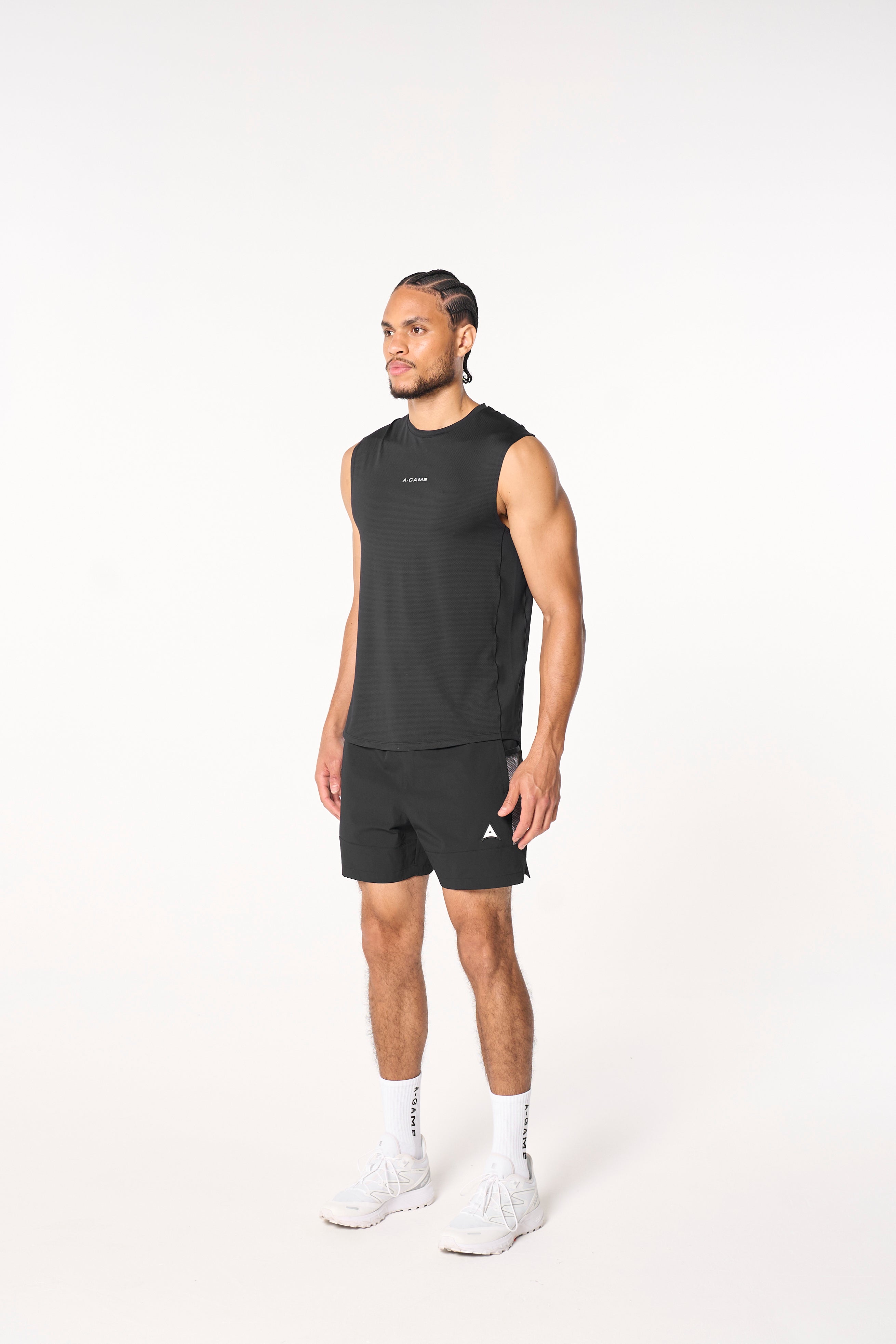 Men's Colour Block Training Shorts - Black / Grey